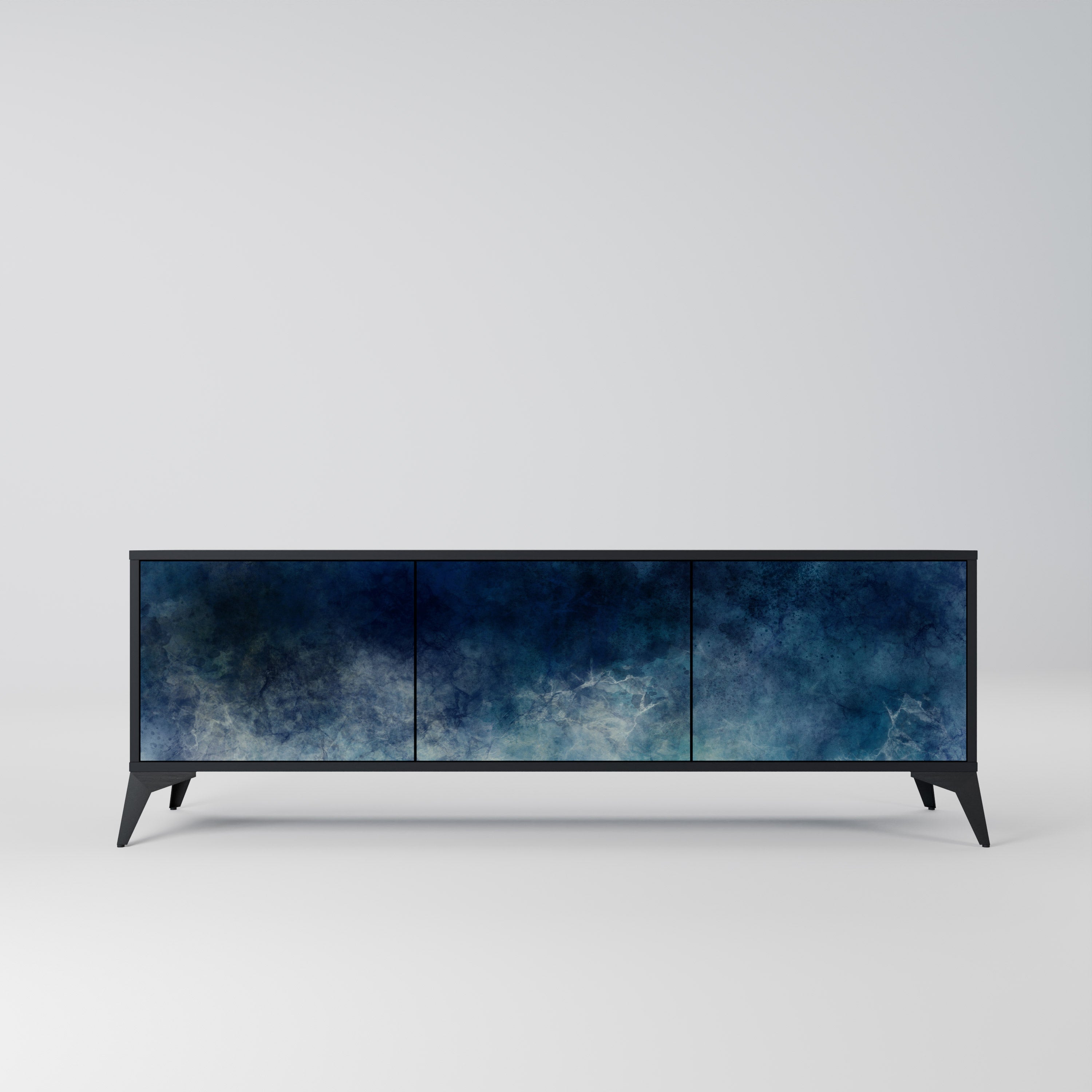 Meuble TV 3 portes CELESTIAL FALL finition noire