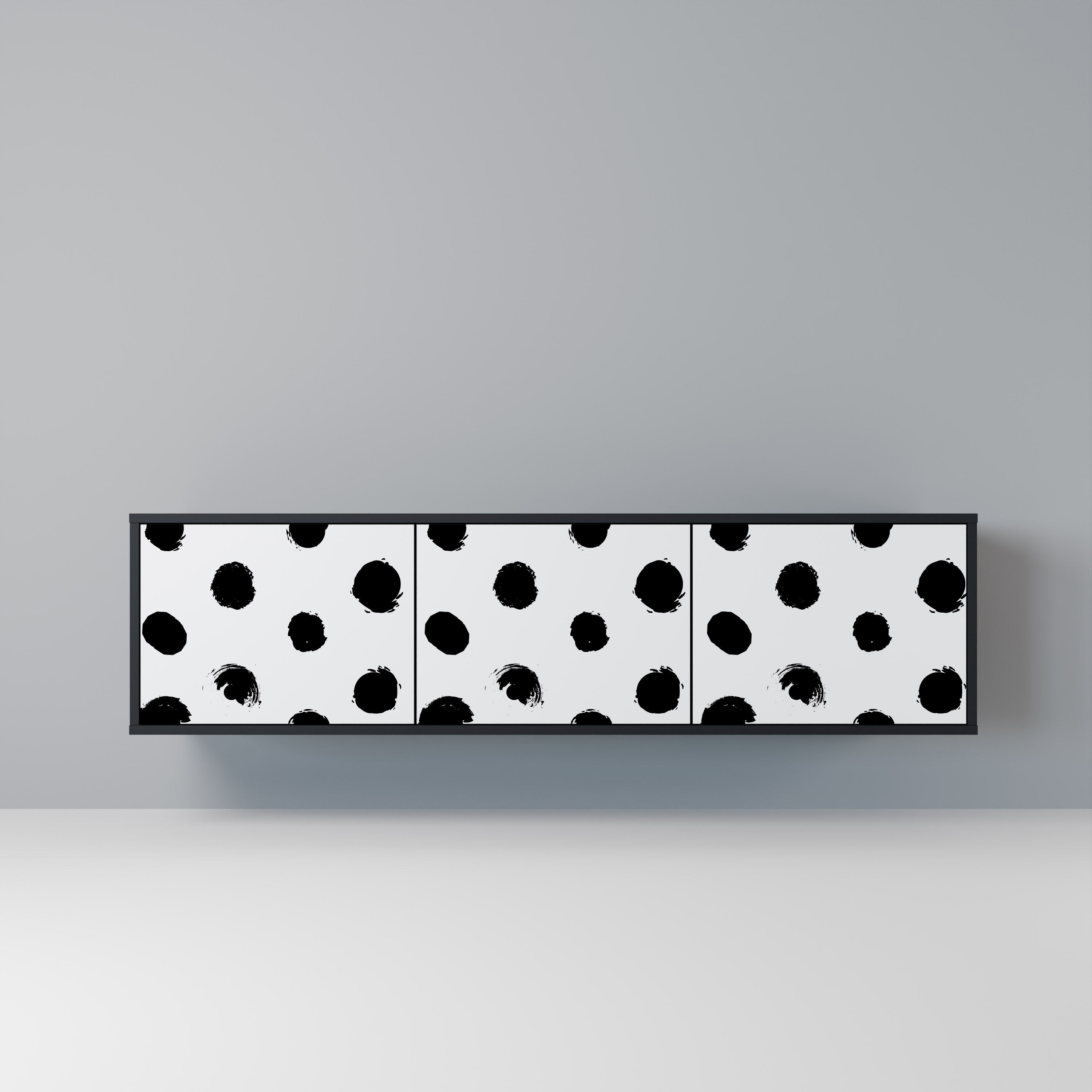 SLIPPING MINUTES Meuble TV 3 portes finition noire