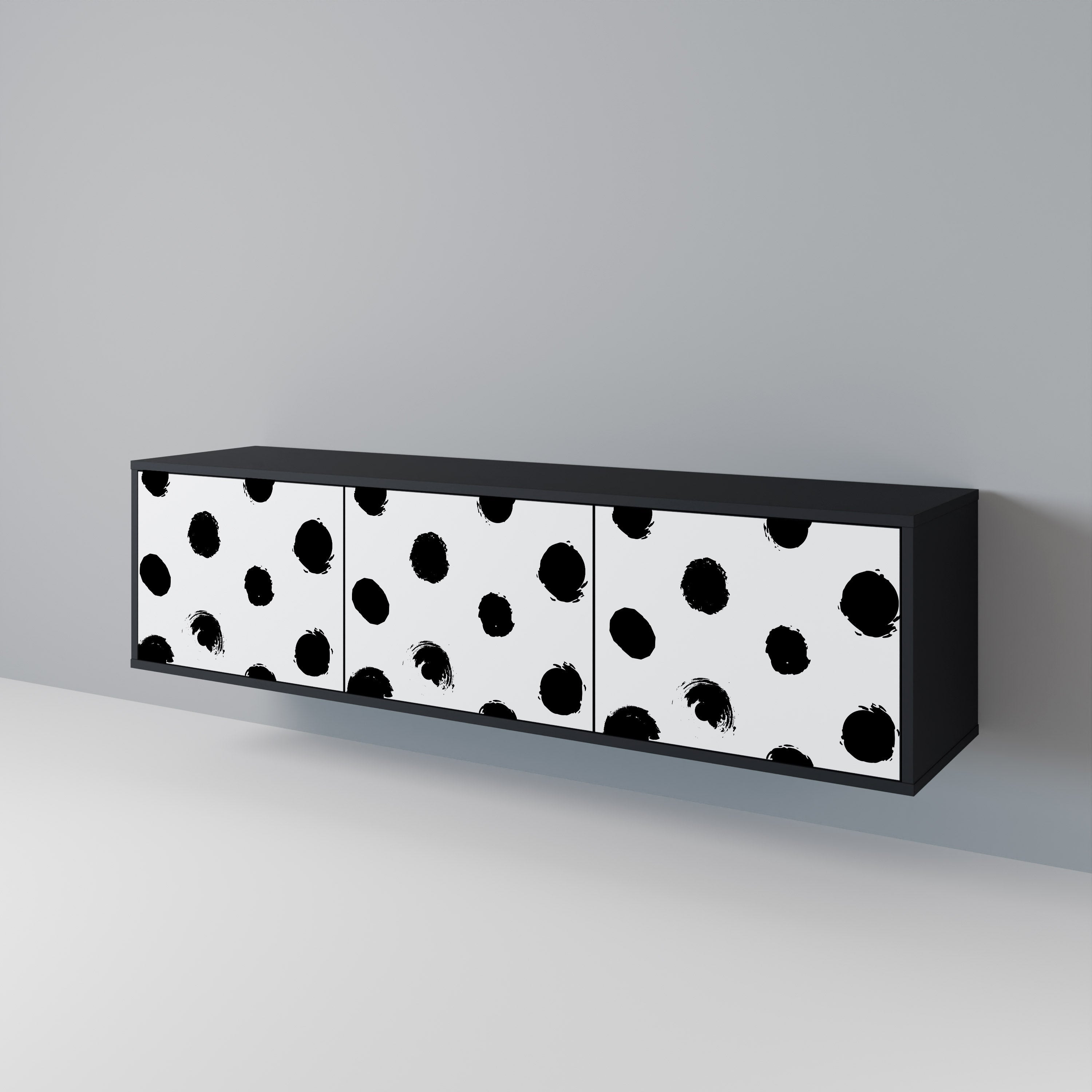 SLIPPING MINUTES Meuble TV 3 portes finition noire