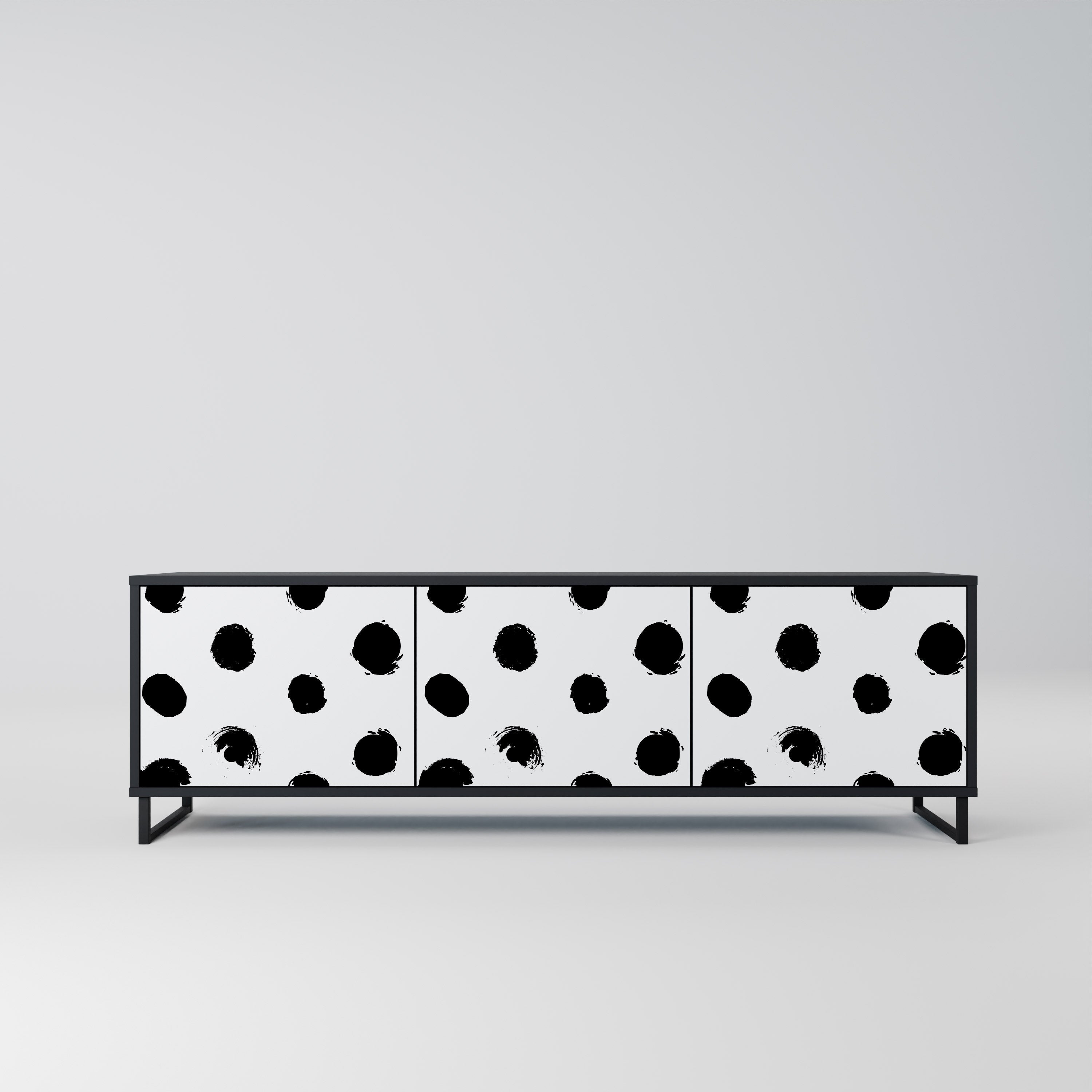 SLIPPING MINUTES Meuble TV 3 portes finition noire