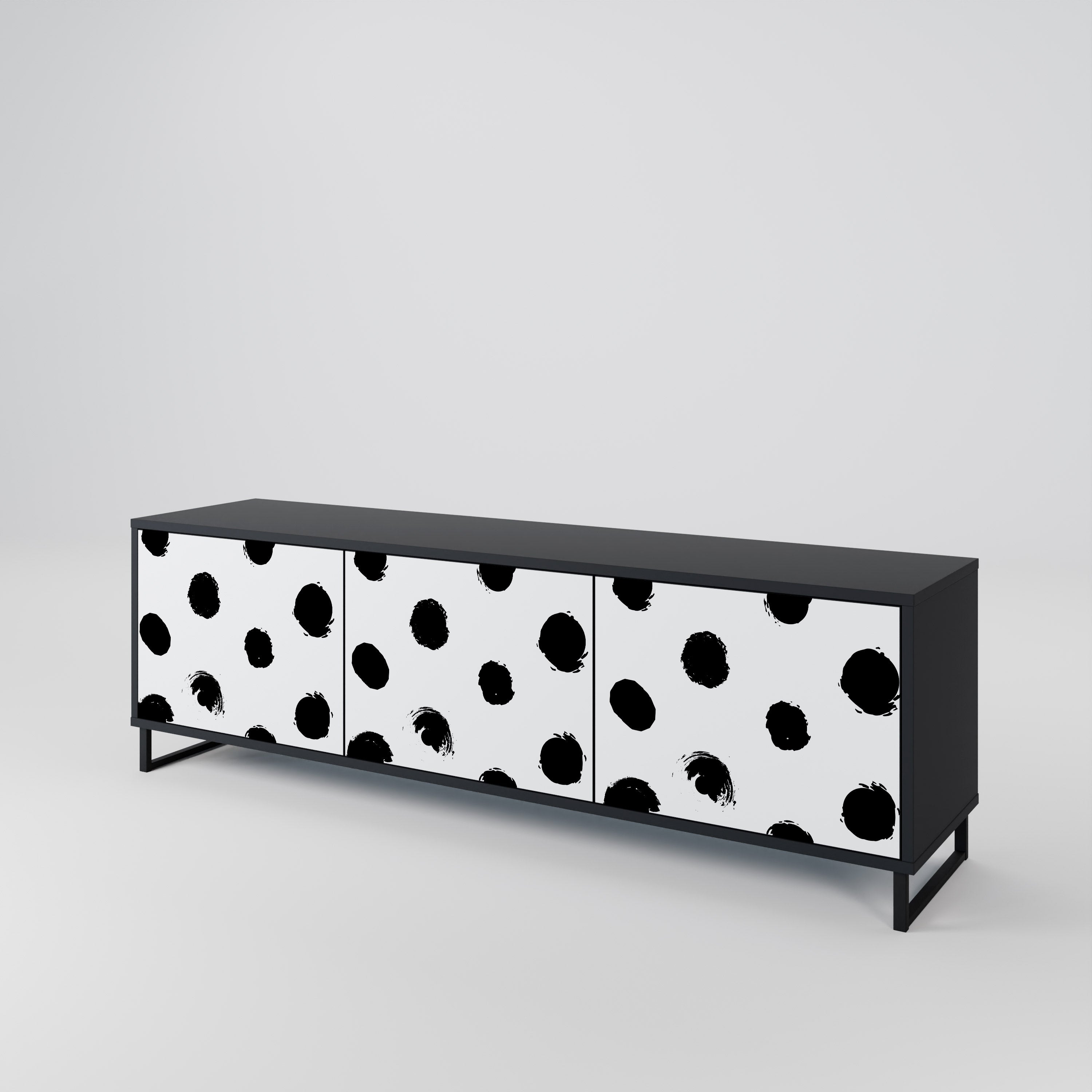 SLIPPING MINUTES Meuble TV 3 portes finition noire