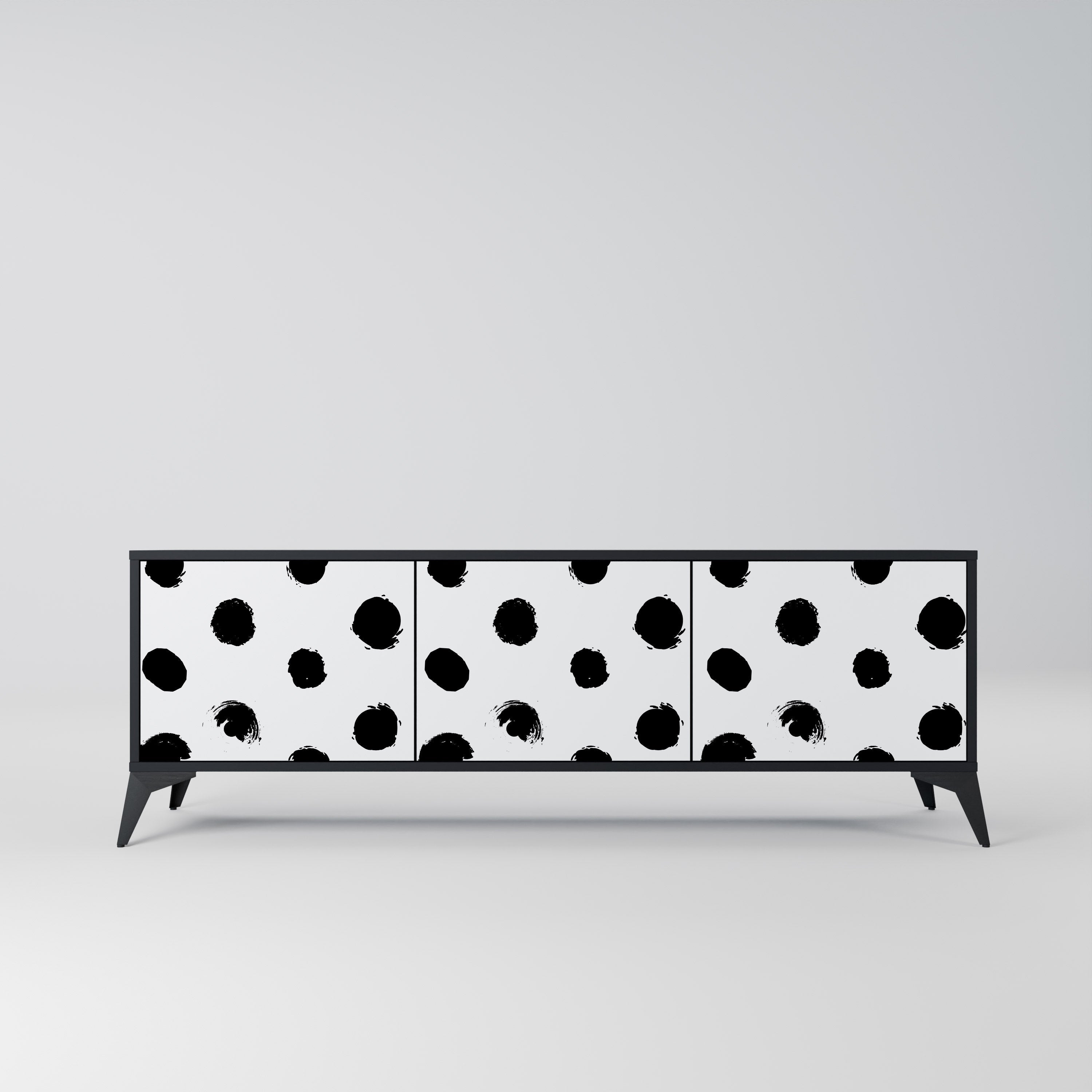 SLIPPING MINUTES Meuble TV 3 portes finition noire