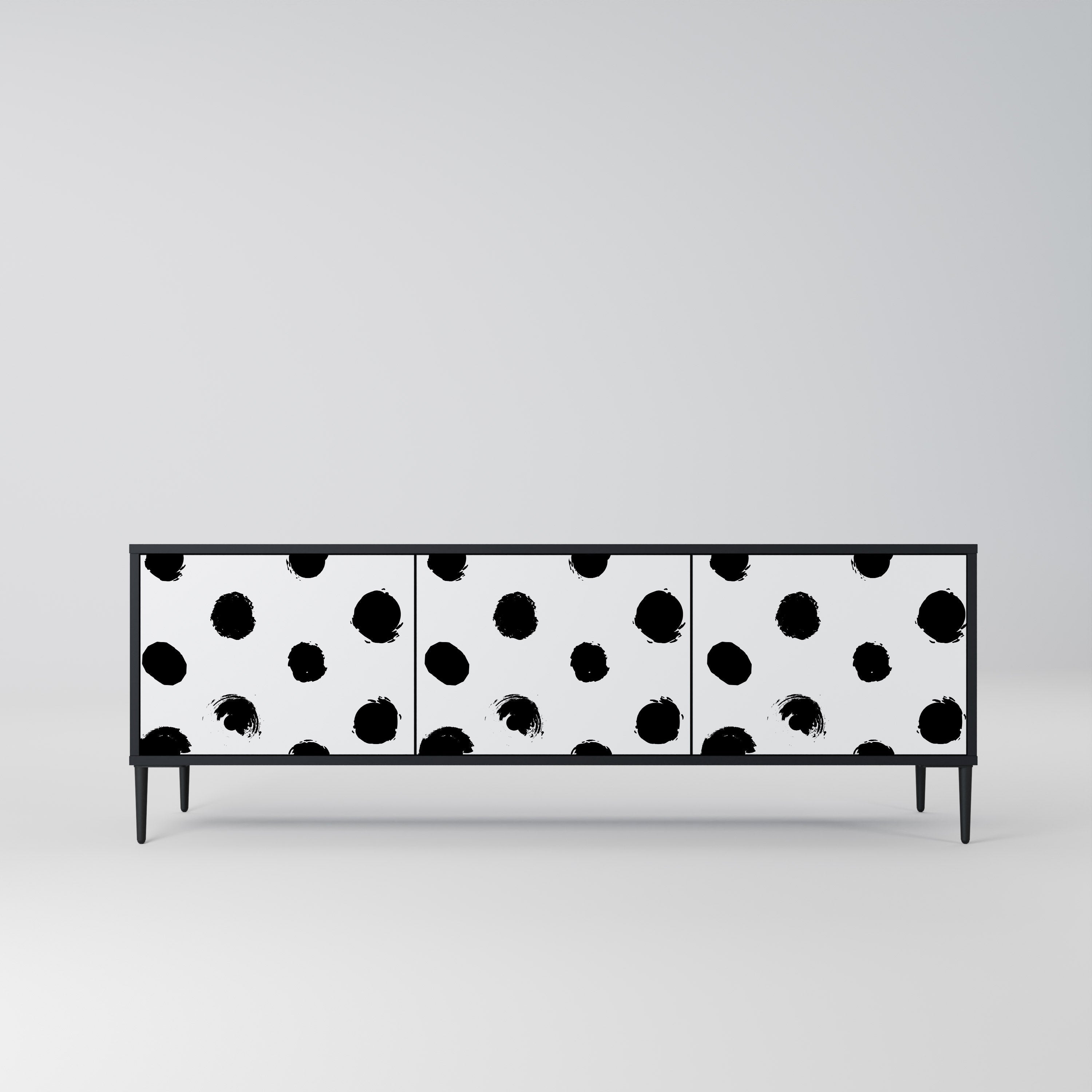 SLIPPING MINUTES Meuble TV 3 portes finition noire