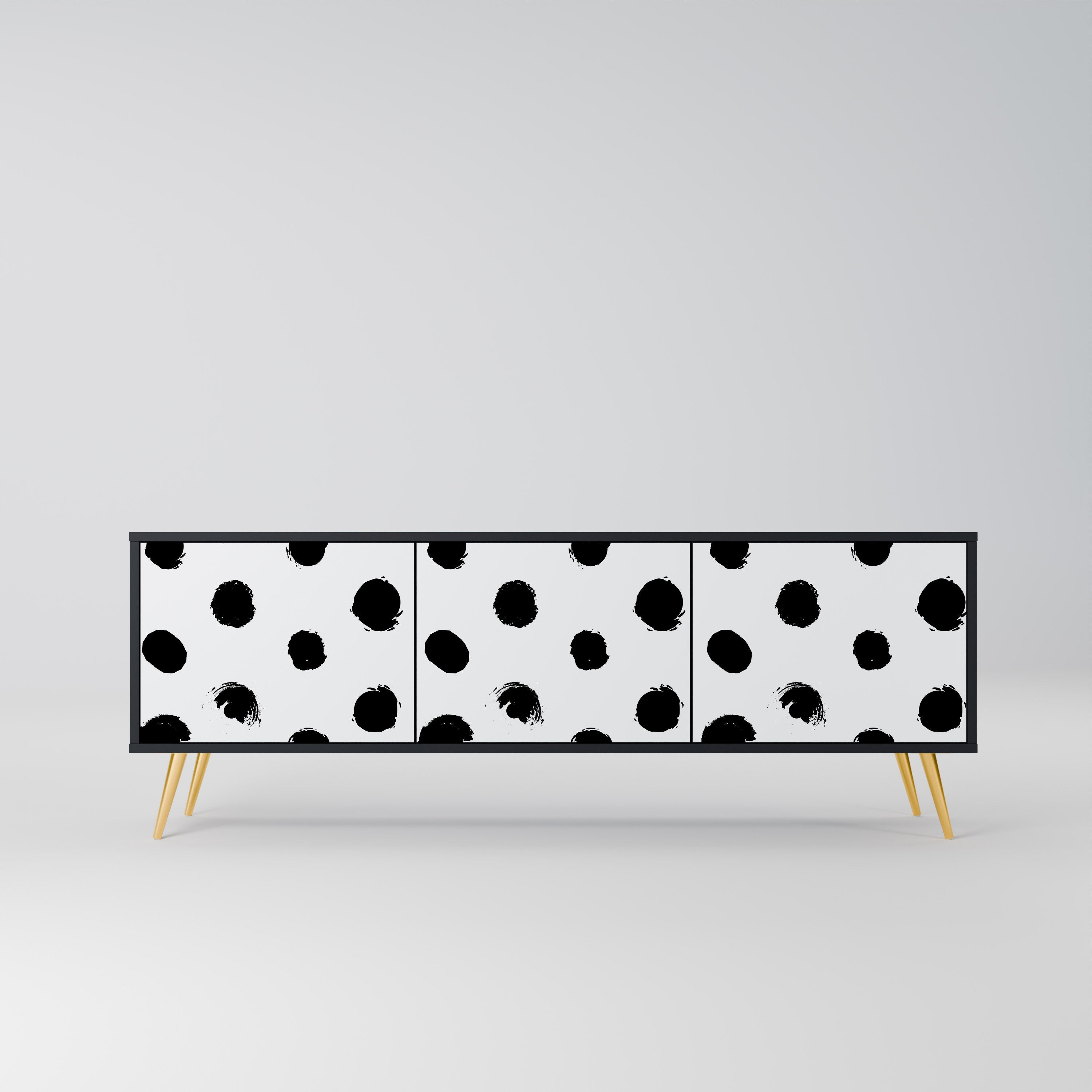 SLIPPING MINUTES Meuble TV 3 portes finition noire