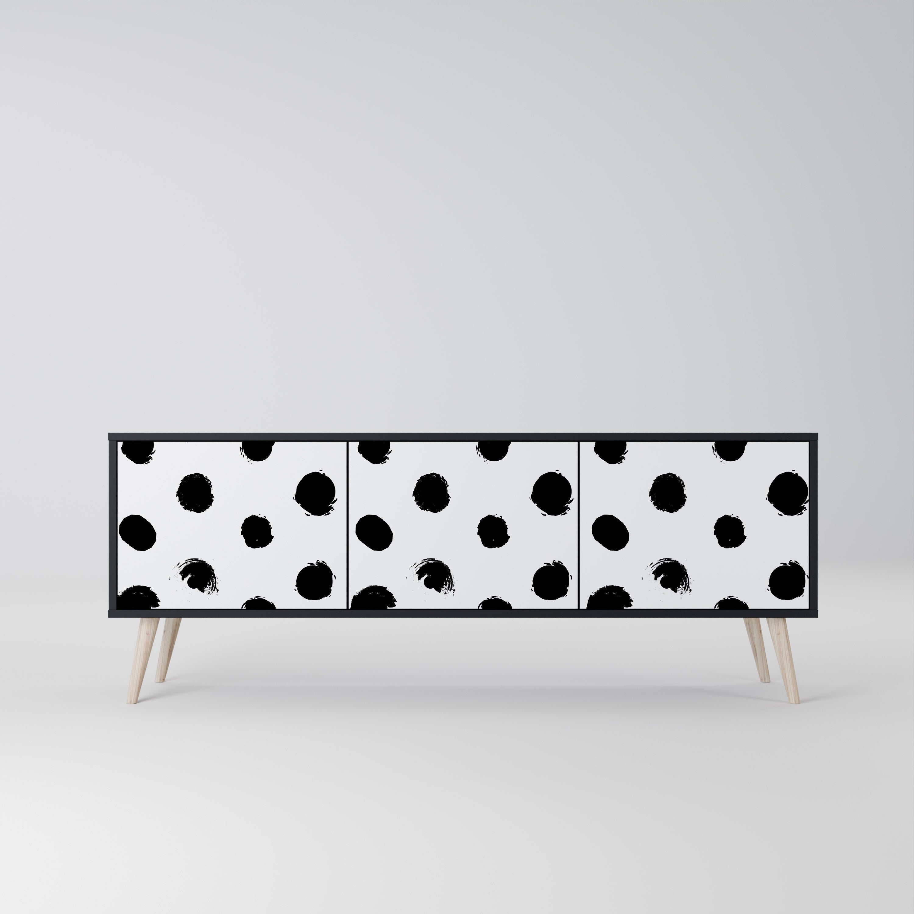 SLIPPING MINUTES Meuble TV 3 portes finition noire