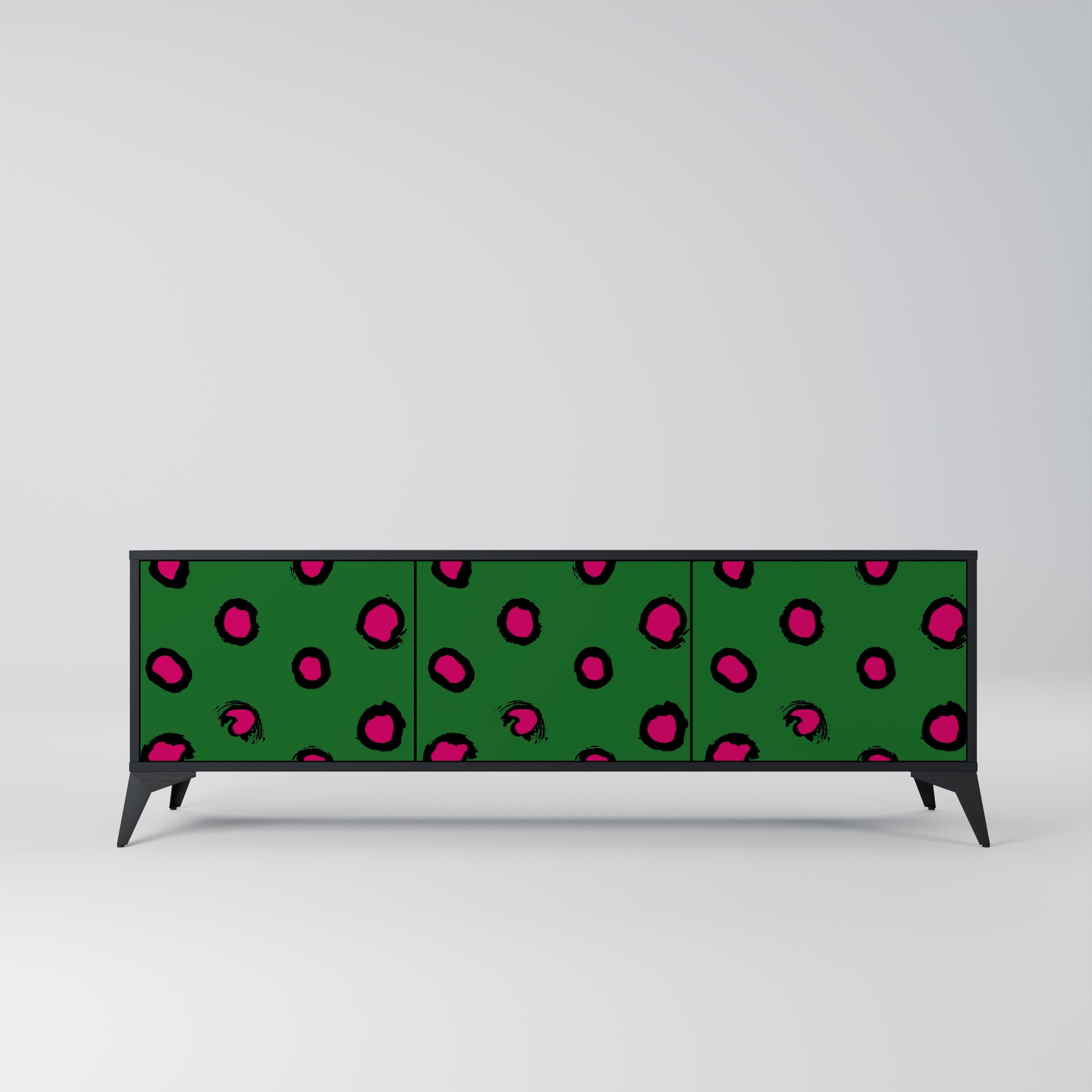 Meuble TV 3 portes FUNKY SPOTS finition noire