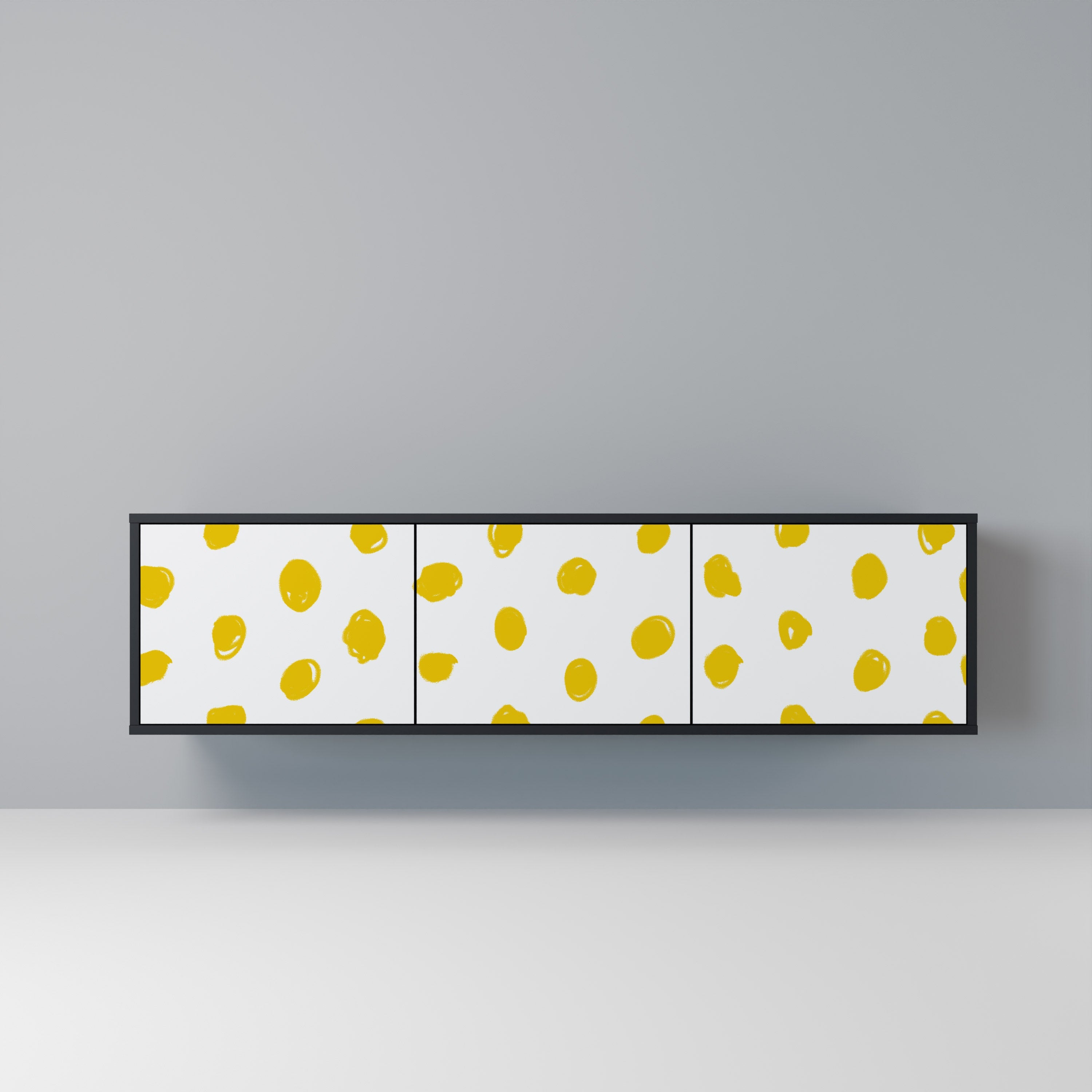 Meuble TV 3 portes RADIANT REVERIE finition noire