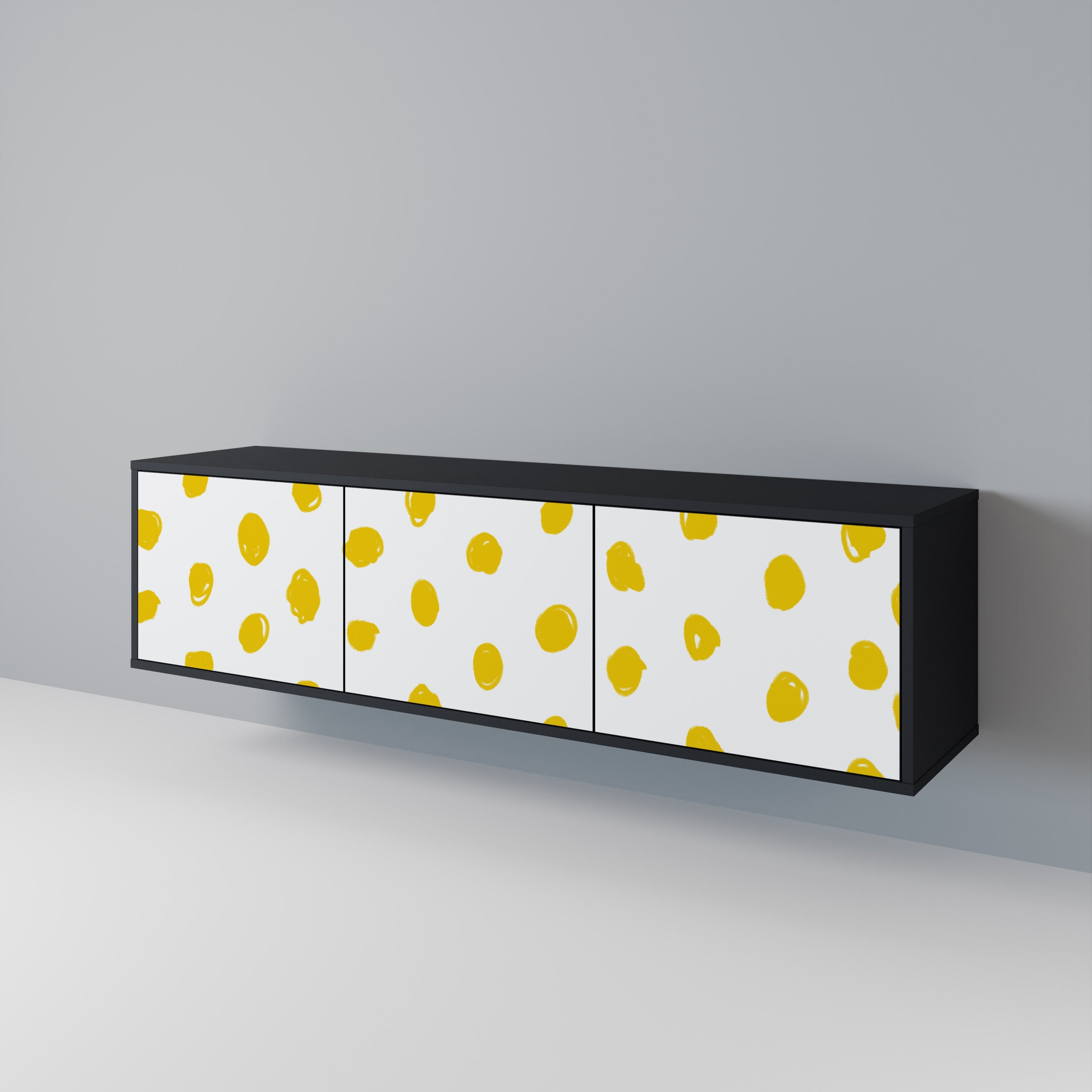 Meuble TV 3 portes RADIANT REVERIE finition noire