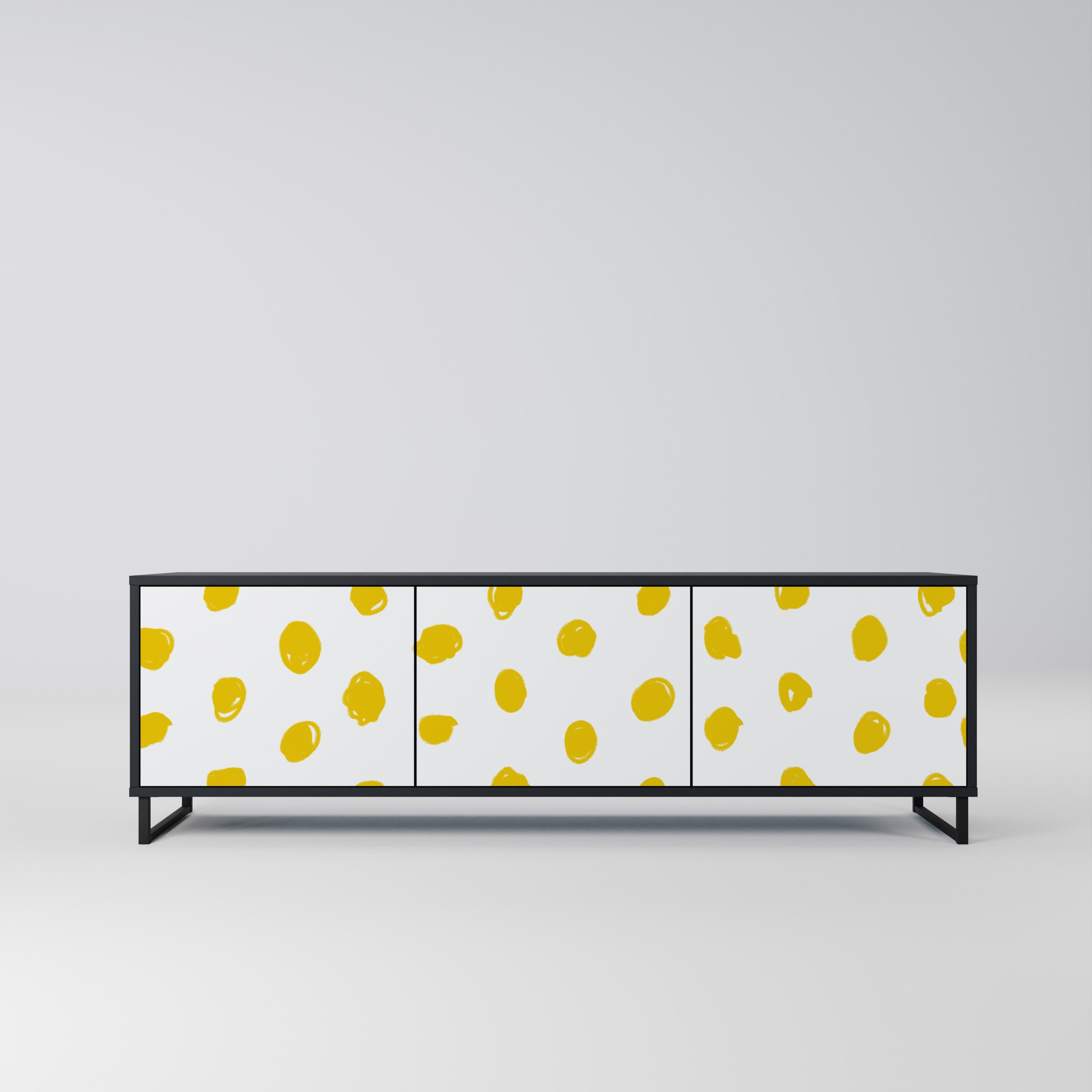 Meuble TV 3 portes RADIANT REVERIE finition noire