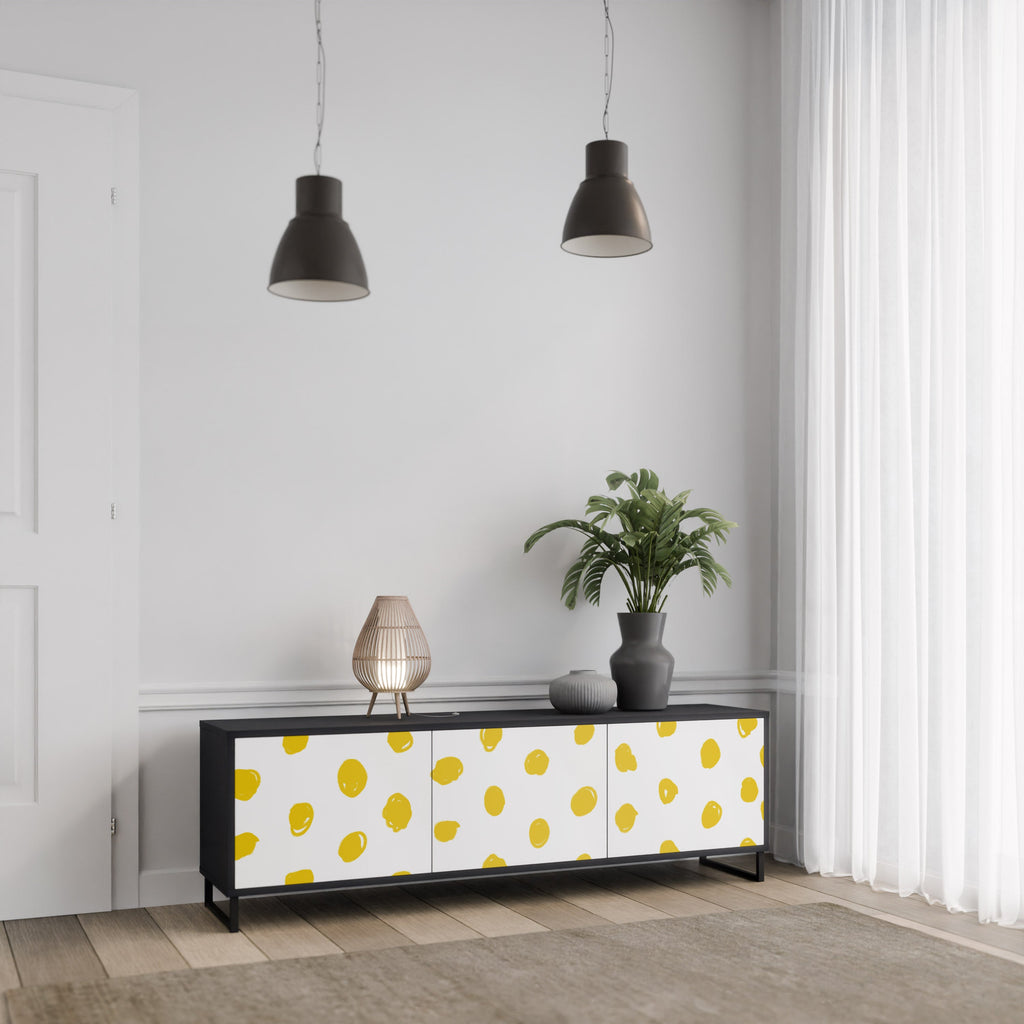 Meuble TV 3 portes RADIANT REVERIE finition noire