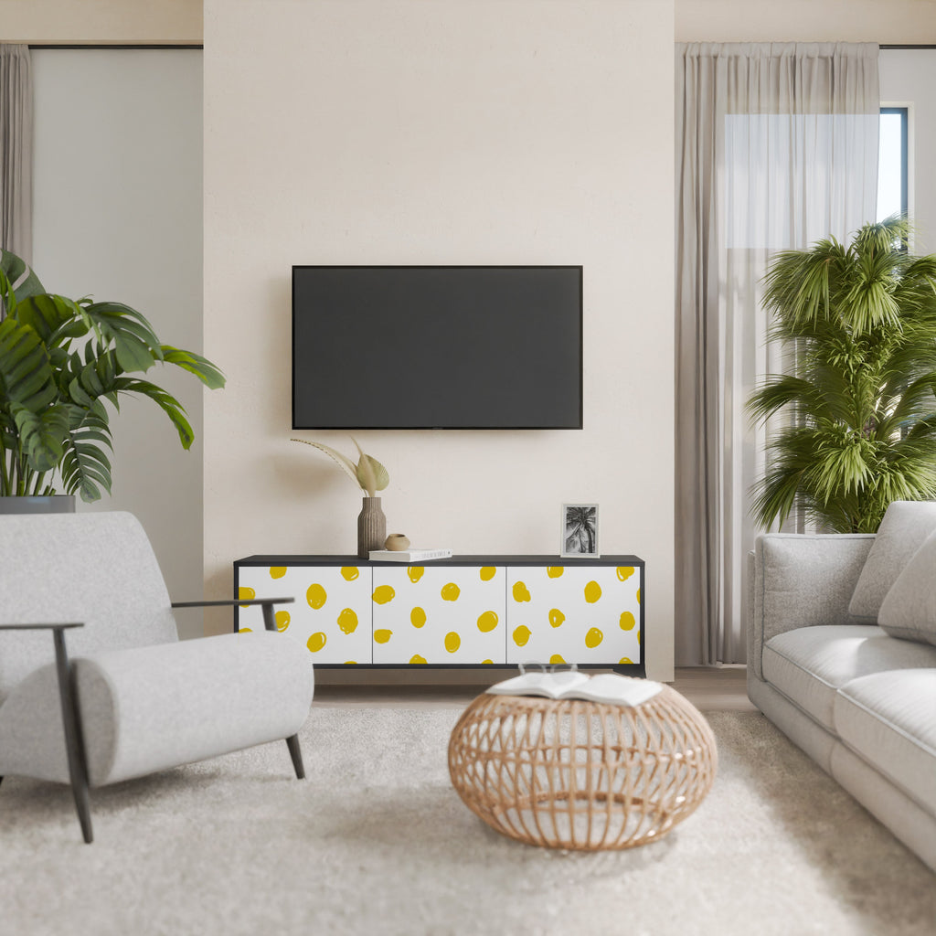 Meuble TV 3 portes RADIANT REVERIE finition noire