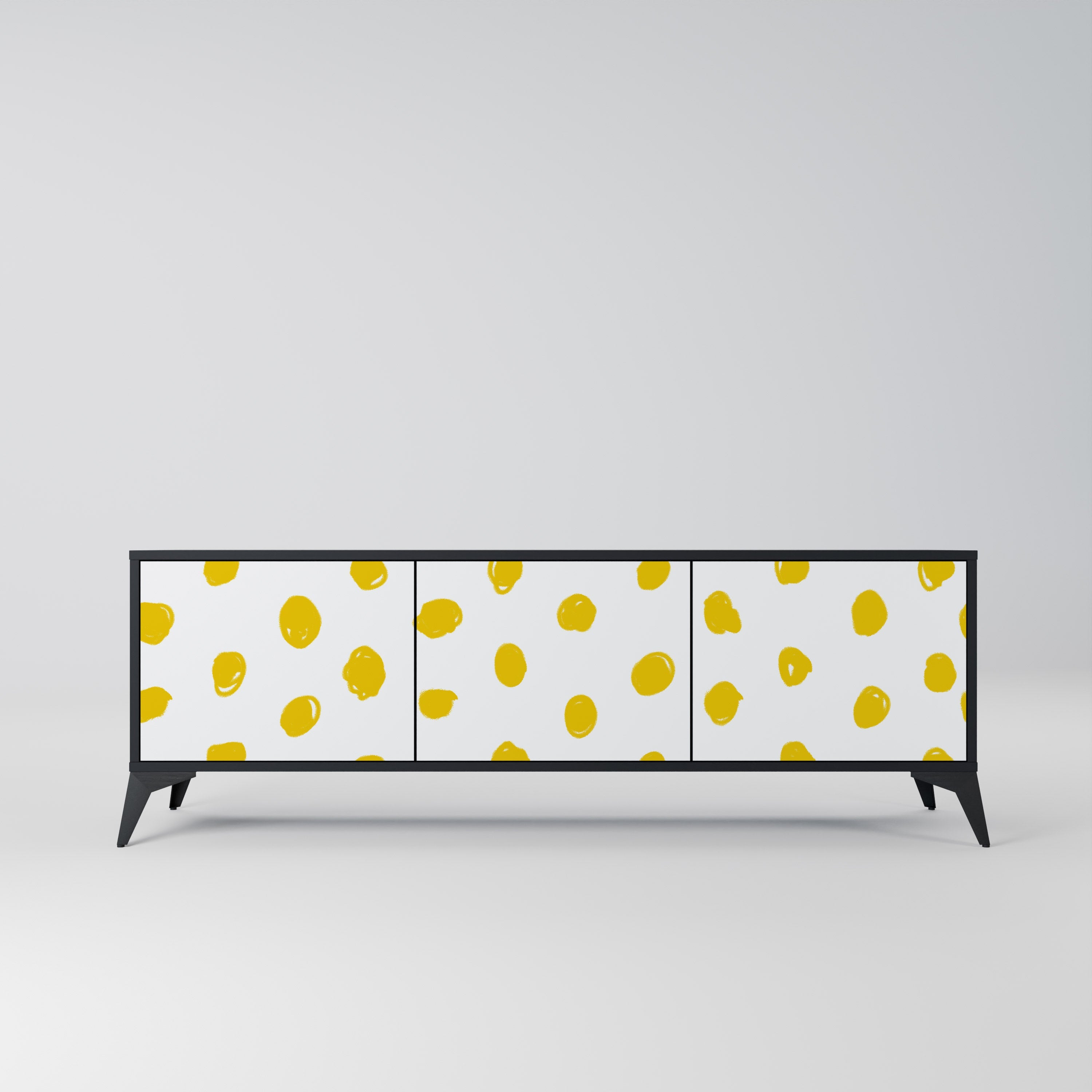 Meuble TV 3 portes RADIANT REVERIE finition noire