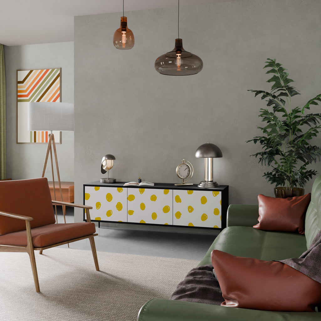 Meuble TV 3 portes RADIANT REVERIE finition noire