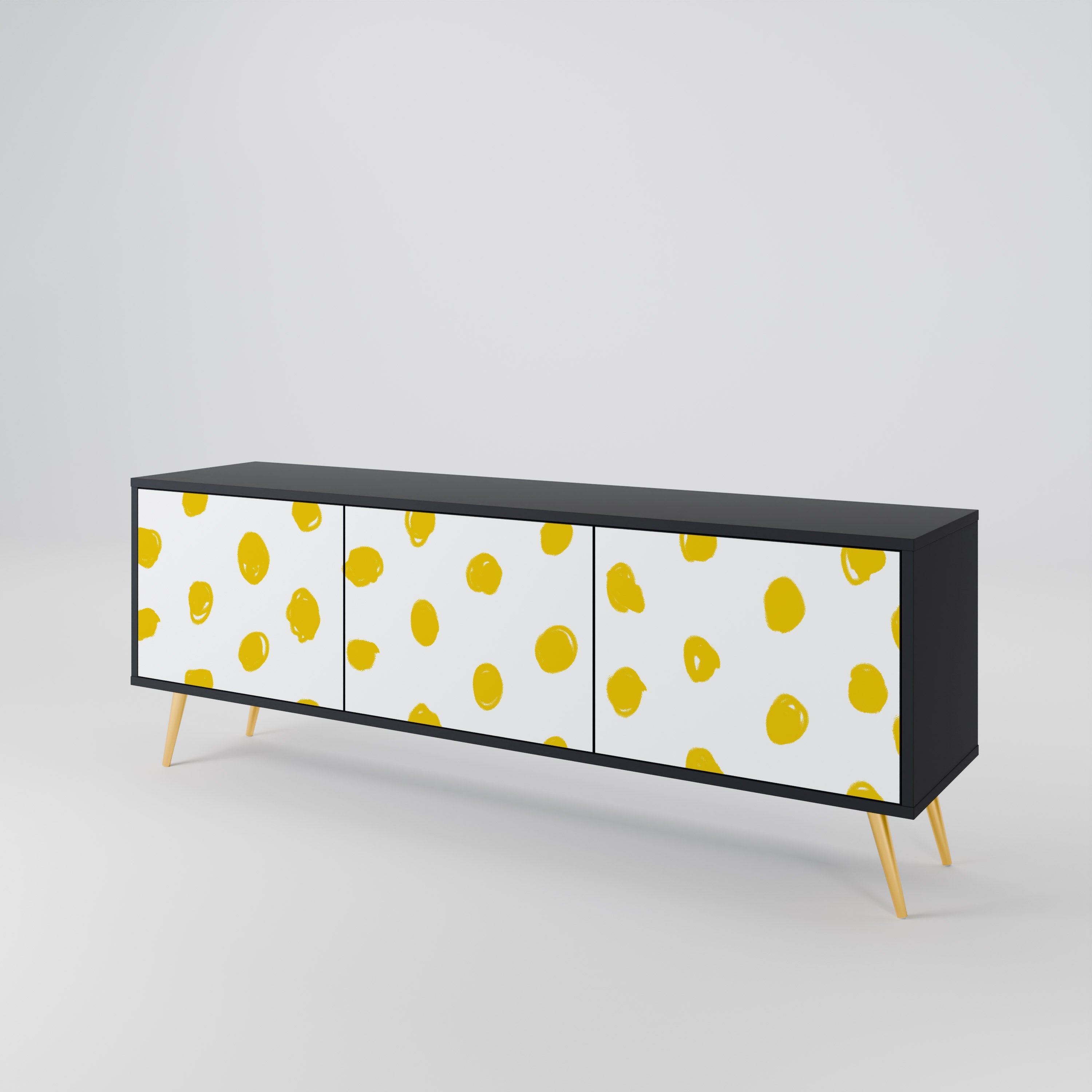 Meuble TV 3 portes RADIANT REVERIE finition noire