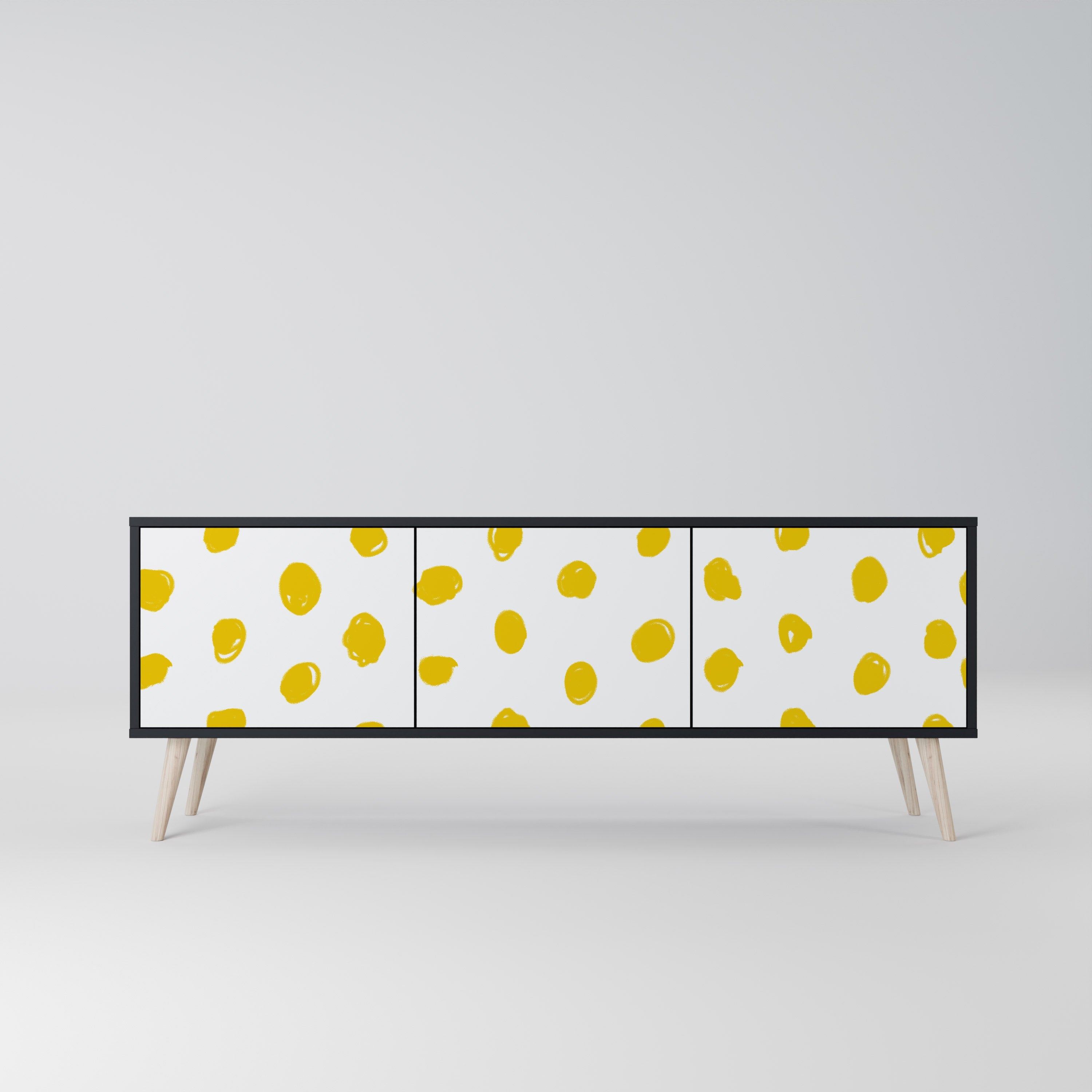 Meuble TV 3 portes RADIANT REVERIE finition noire