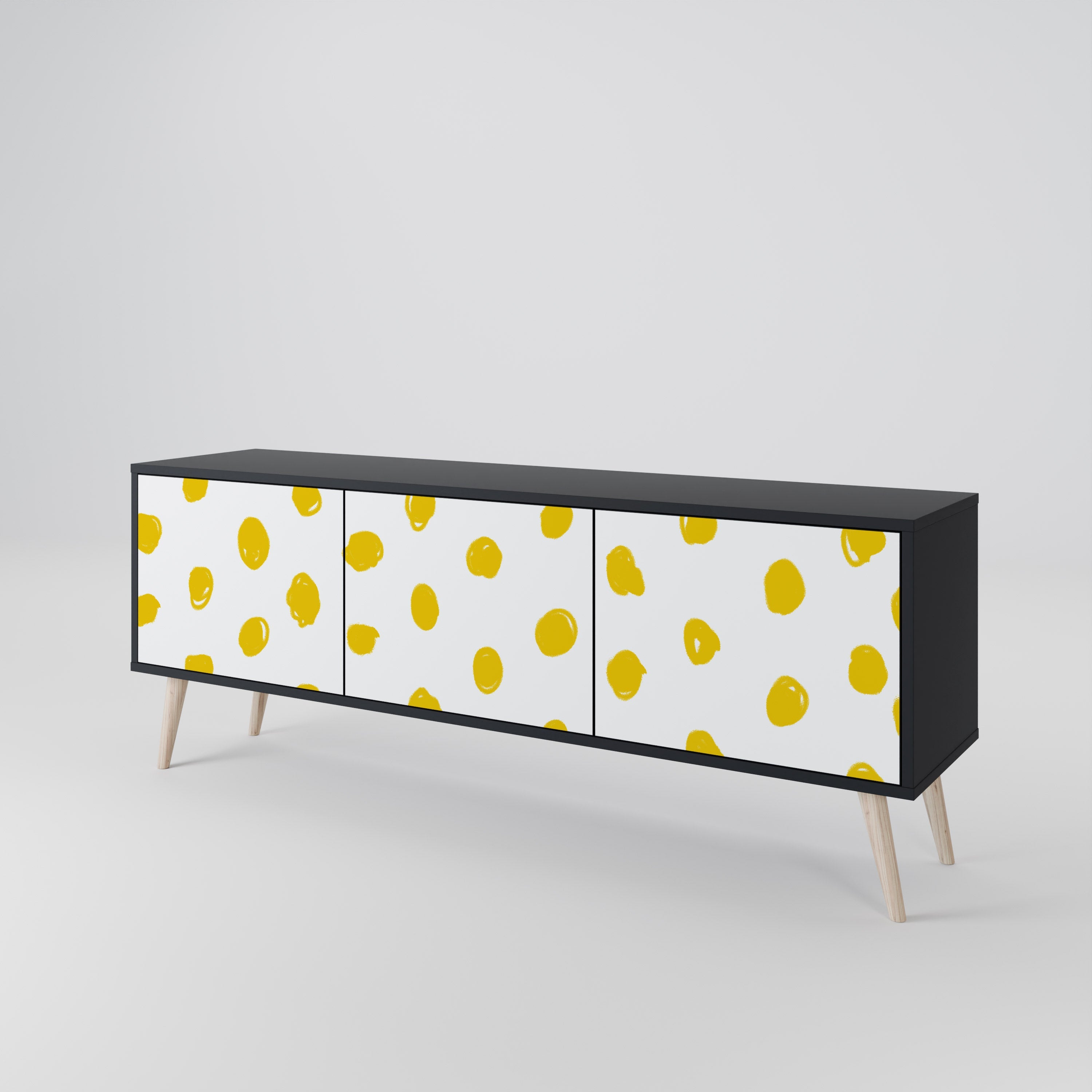 Meuble TV 3 portes RADIANT REVERIE finition noire