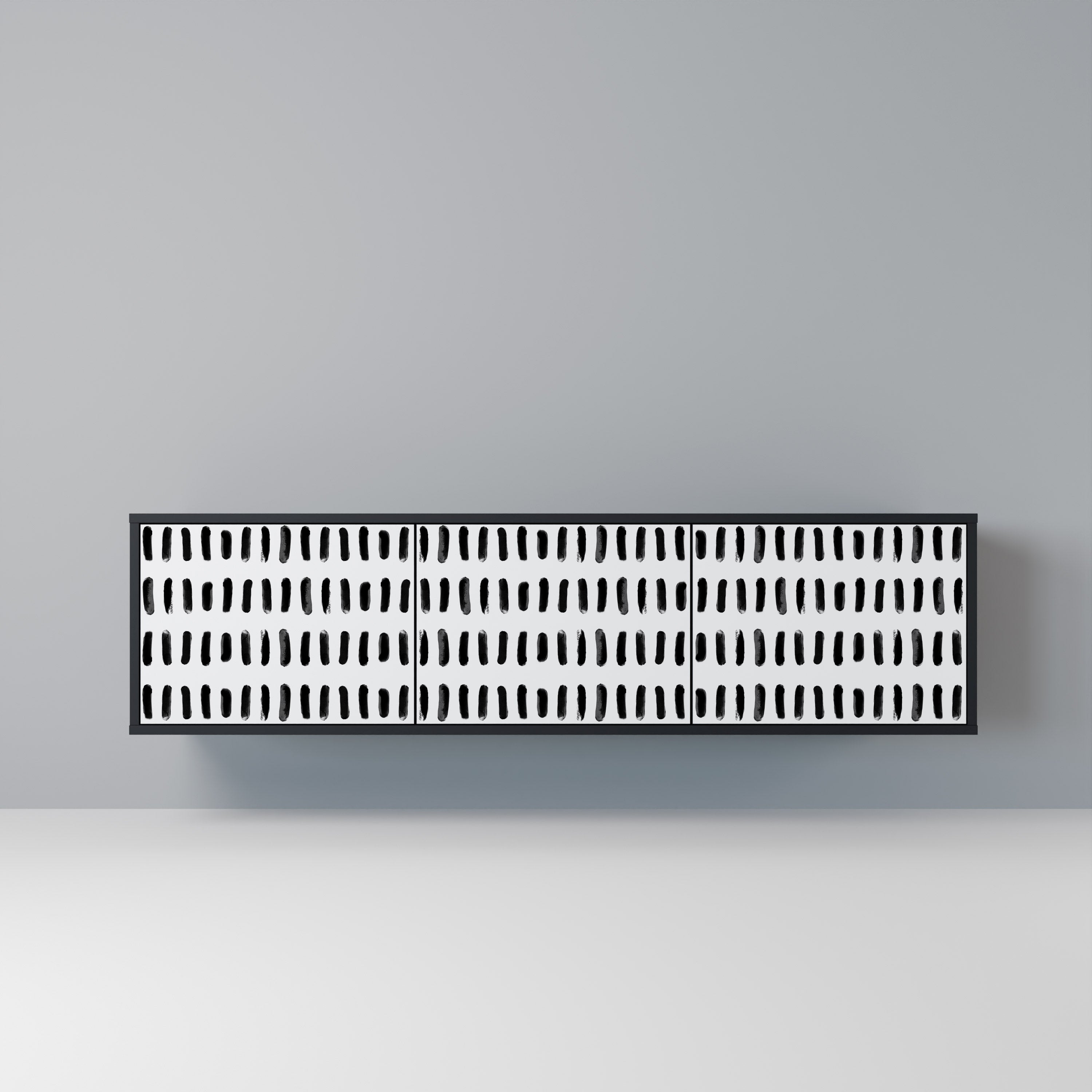 Meuble TV 3 portes NIGHTY MELODIES finition noire