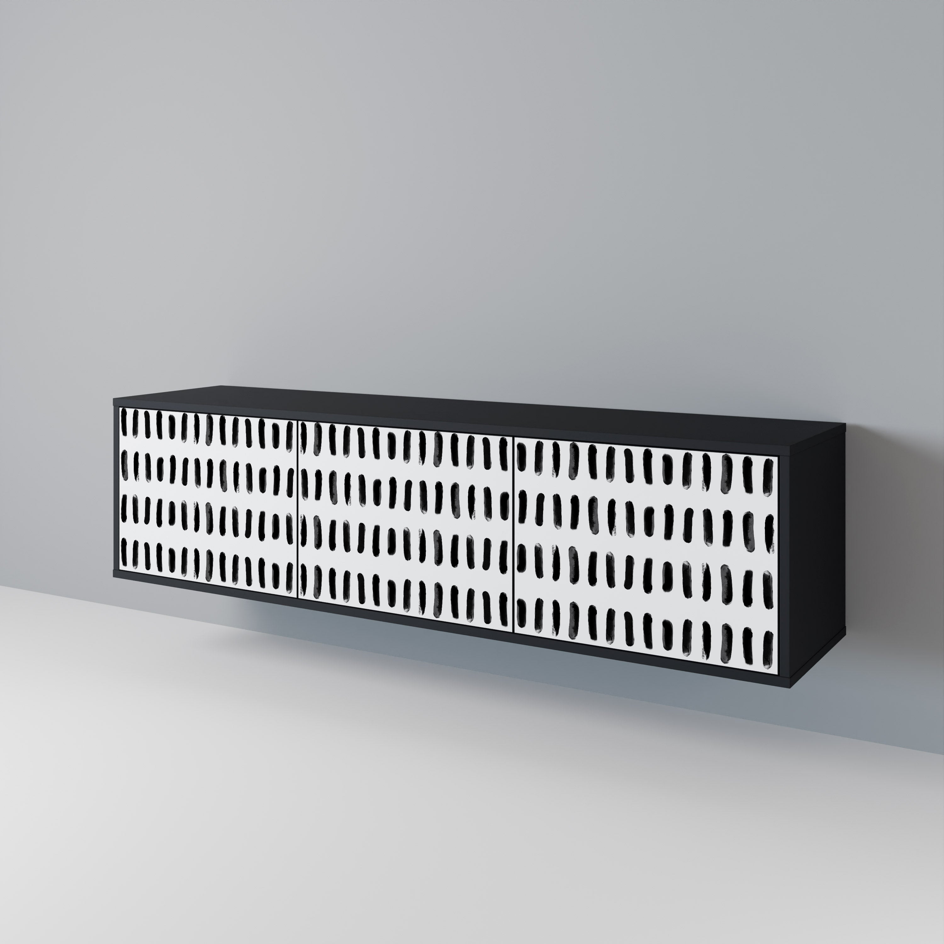 Meuble TV 3 portes NIGHTY MELODIES finition noire