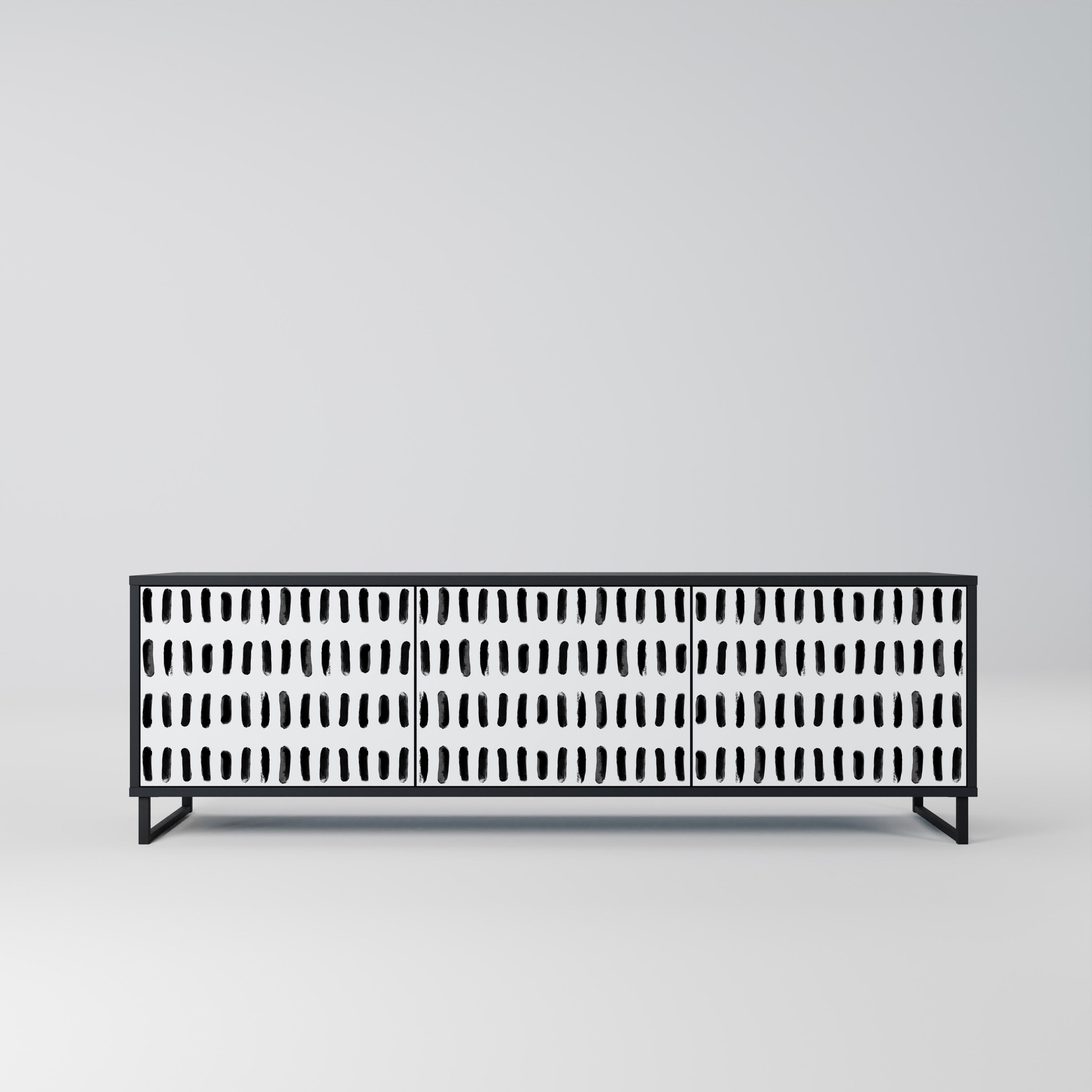 Meuble TV 3 portes NIGHTY MELODIES finition noire