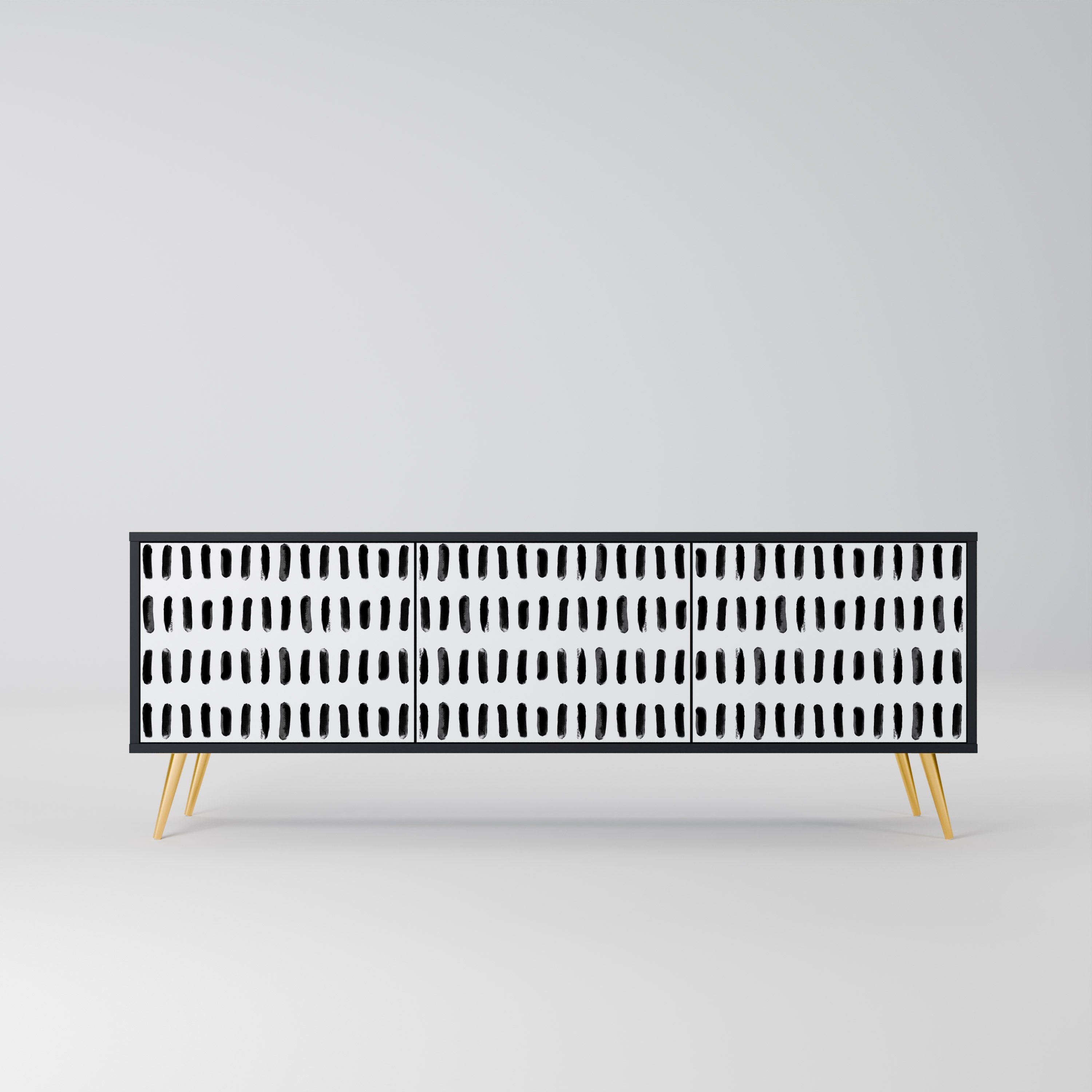 Meuble TV 3 portes NIGHTY MELODIES finition noire