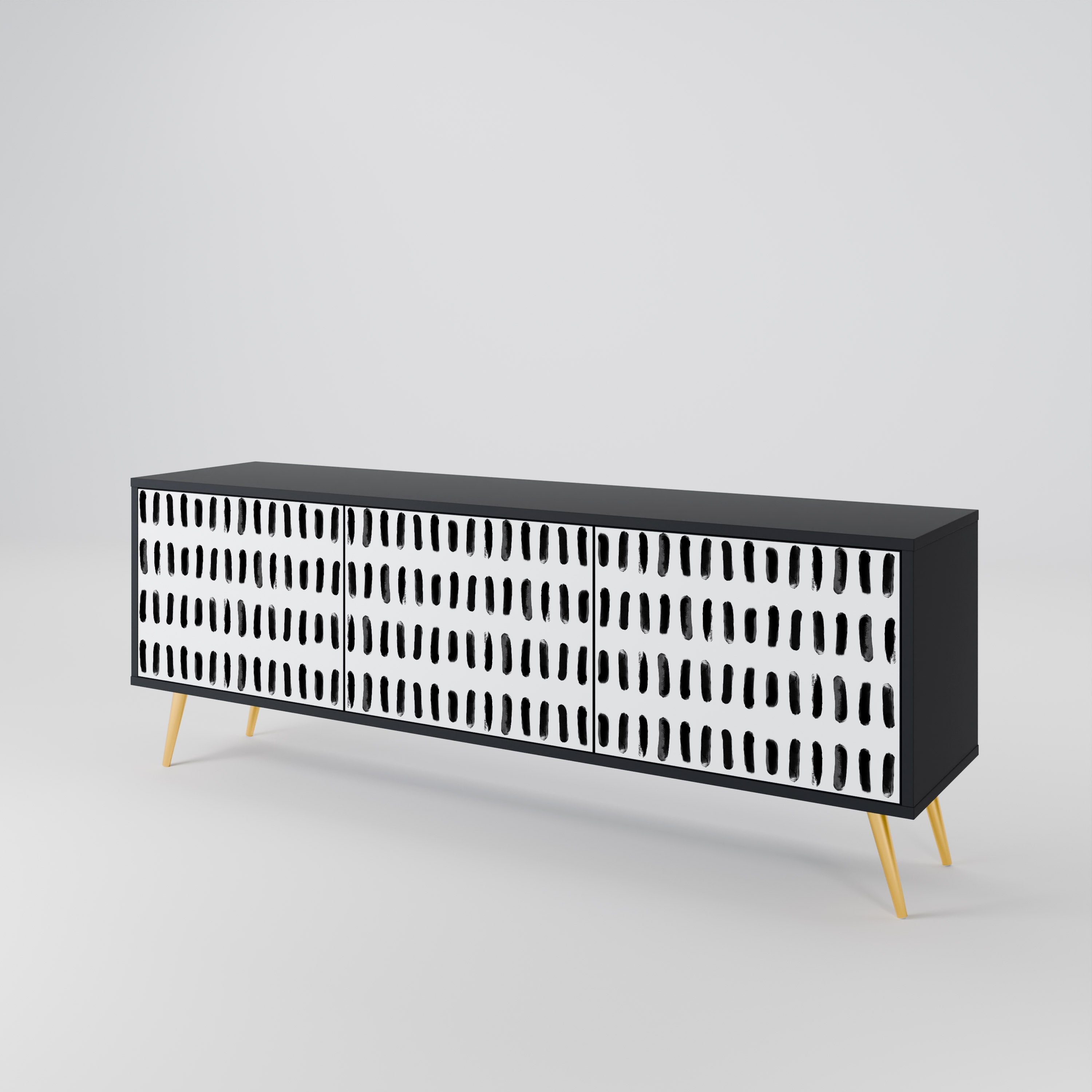 Meuble TV 3 portes NIGHTY MELODIES finition noire