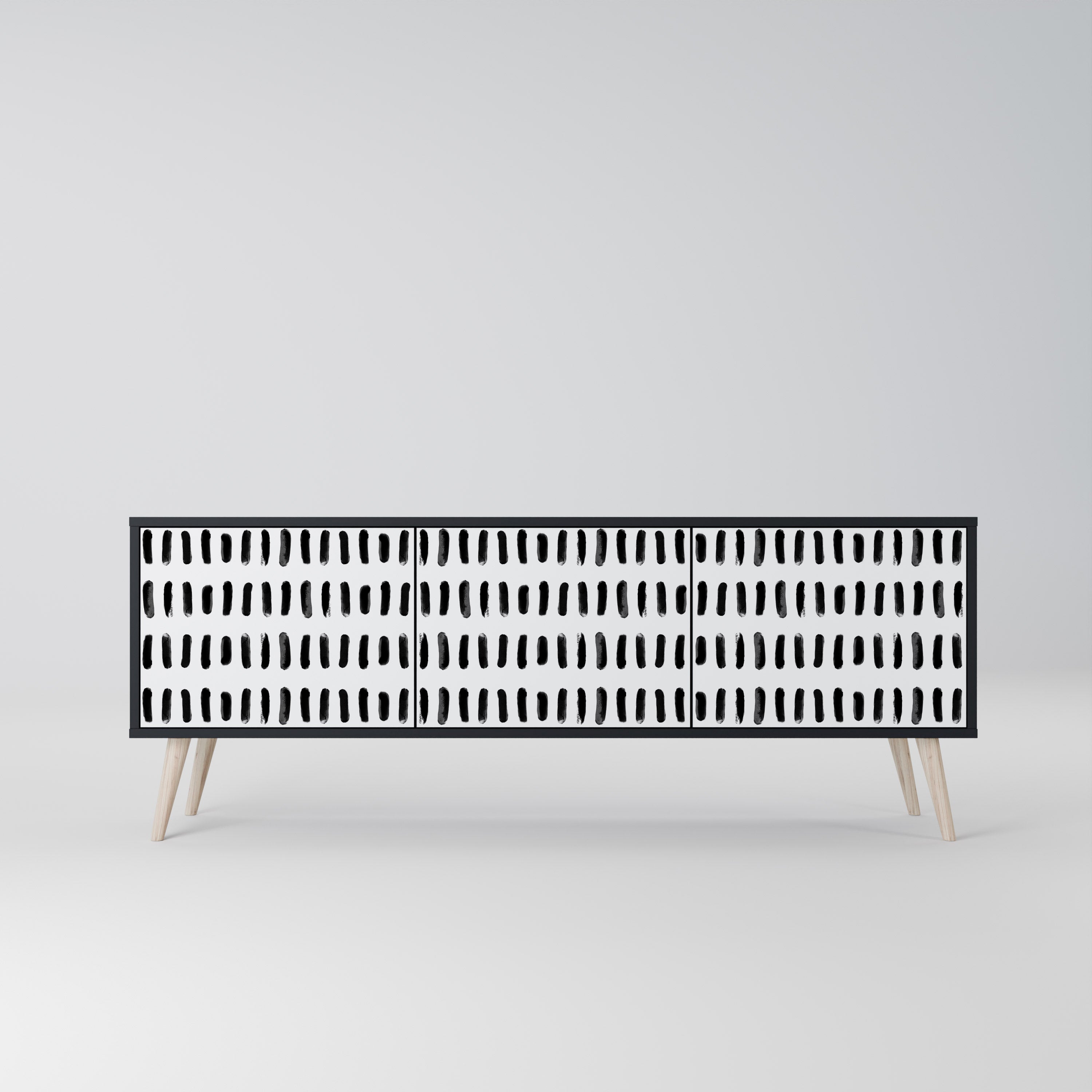 Meuble TV 3 portes NIGHTY MELODIES finition noire