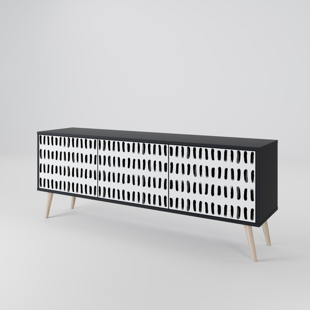 Meuble TV 3 portes NIGHTY MELODIES finition noire