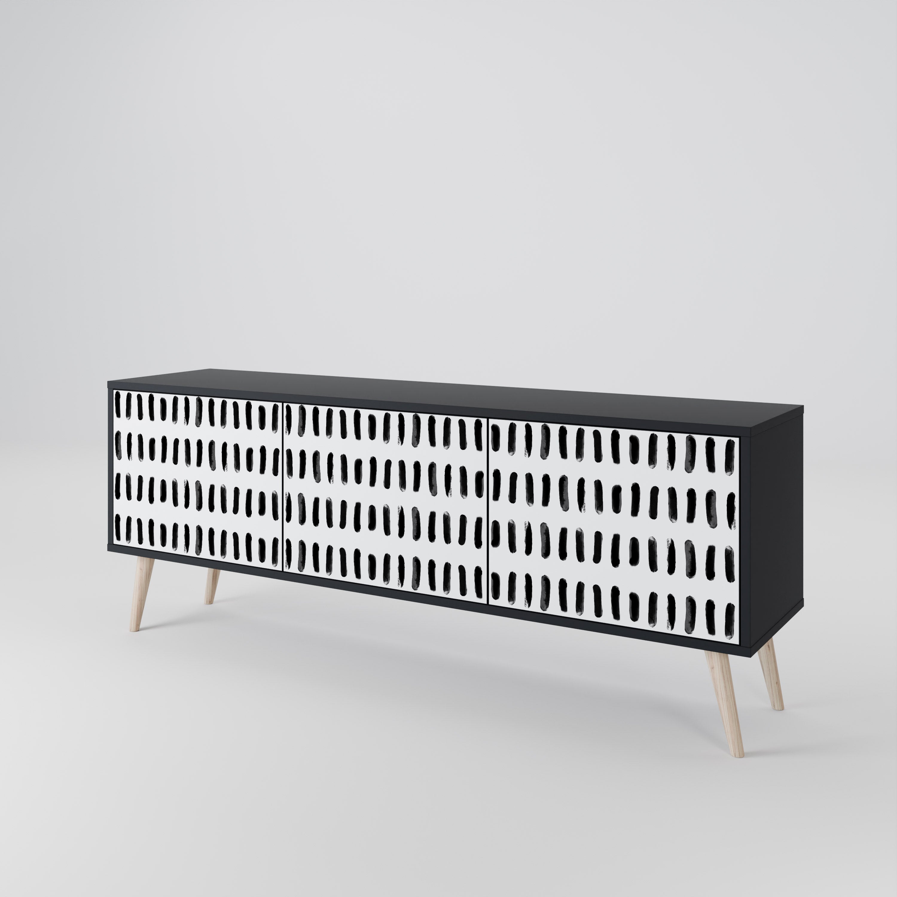 Meuble TV 3 portes NIGHTY MELODIES finition noire