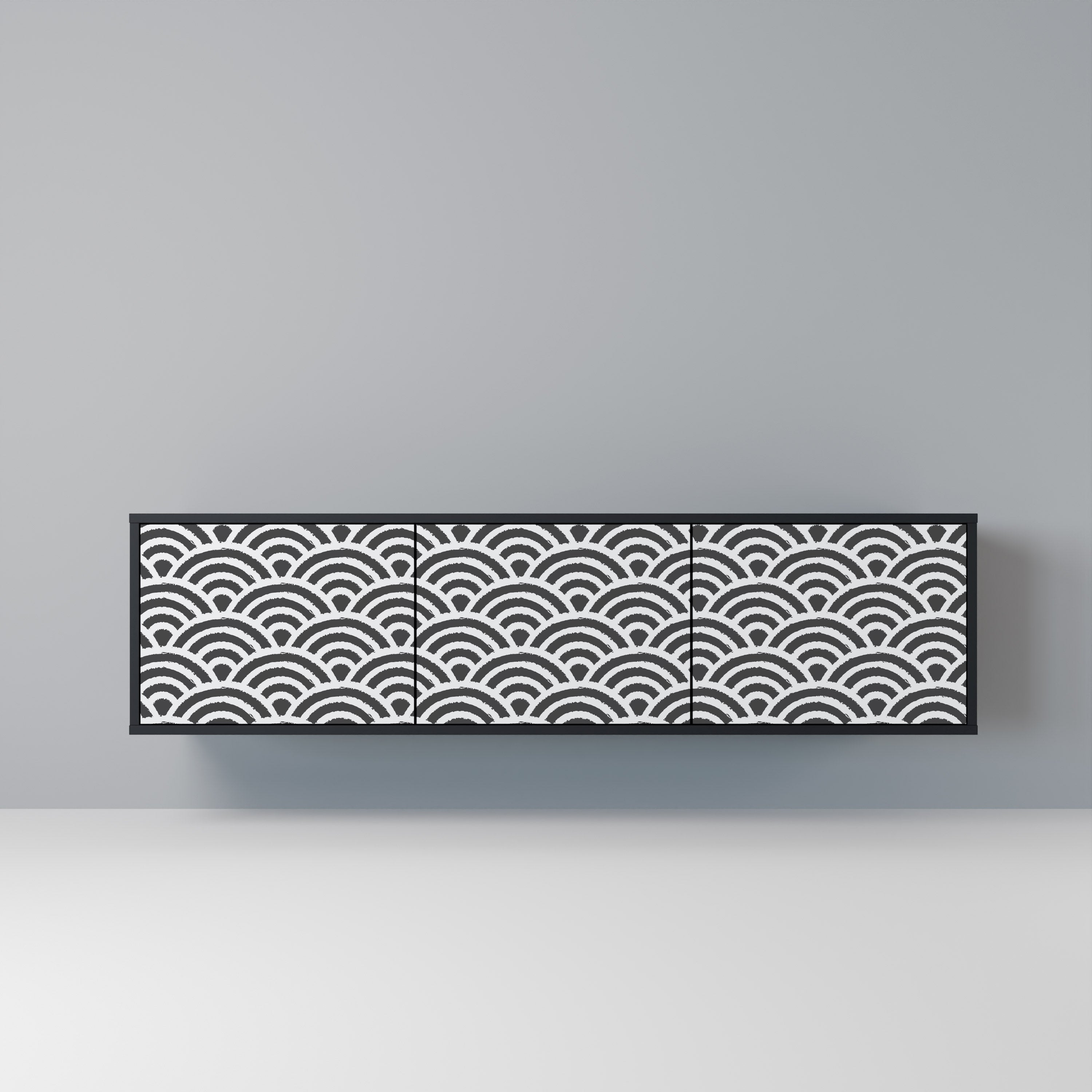 Meuble TV 3 portes GLOOMY HOST en finition noire