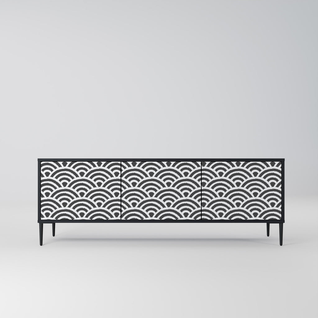 Meuble TV 3 portes GLOOMY HOST en finition noire