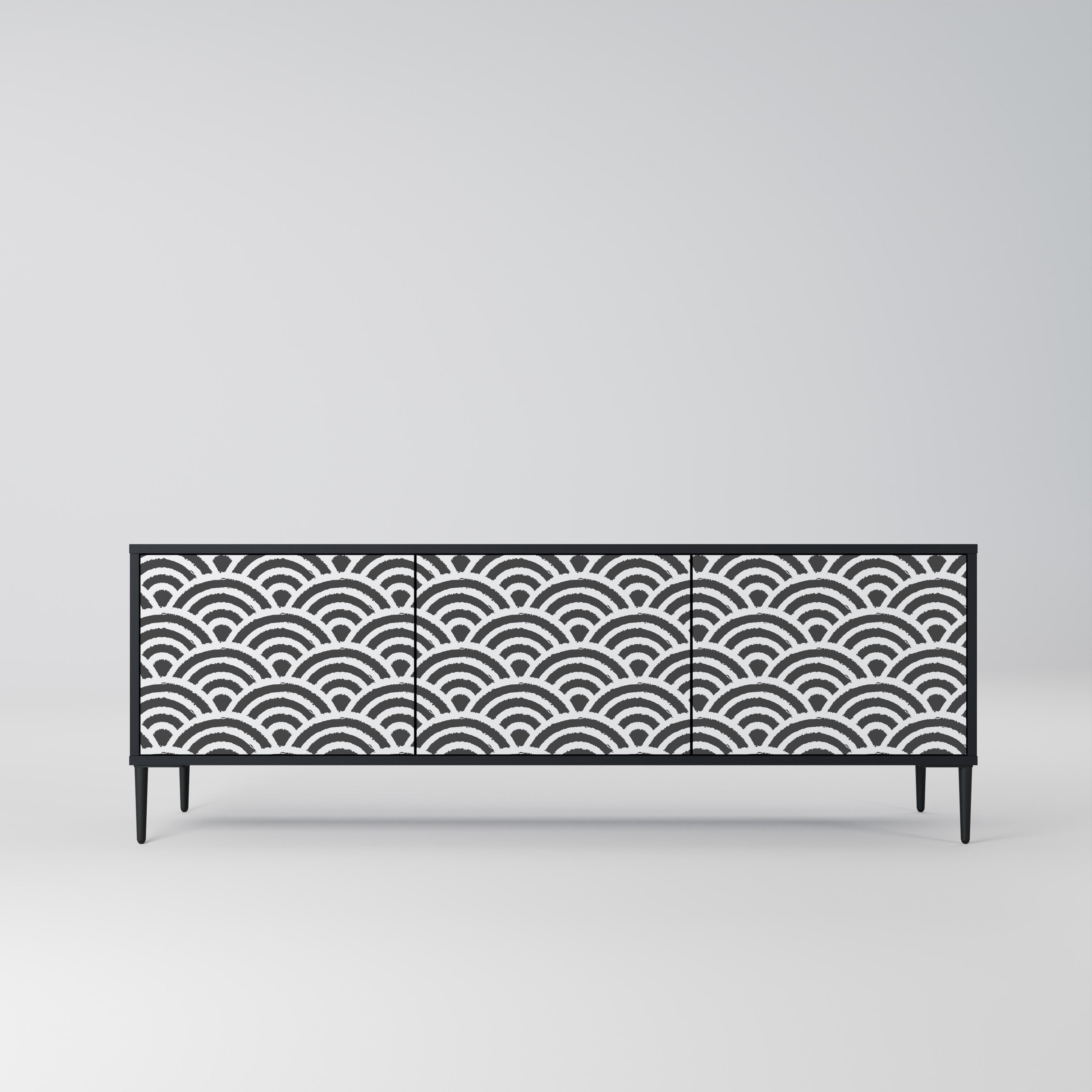 Meuble TV 3 portes GLOOMY HOST en finition noire