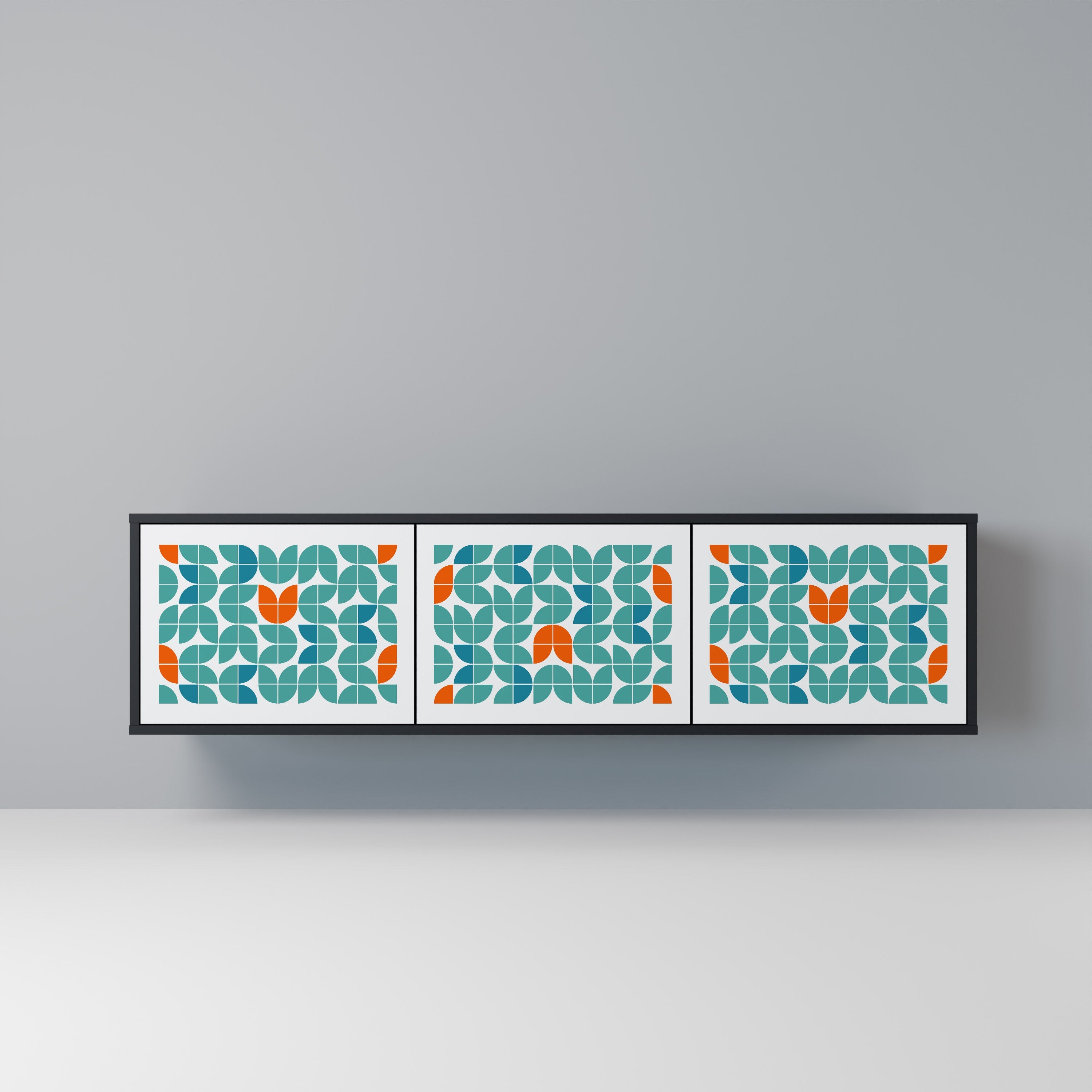 Meuble TV 3 portes BE THE CHANGE en finition noire