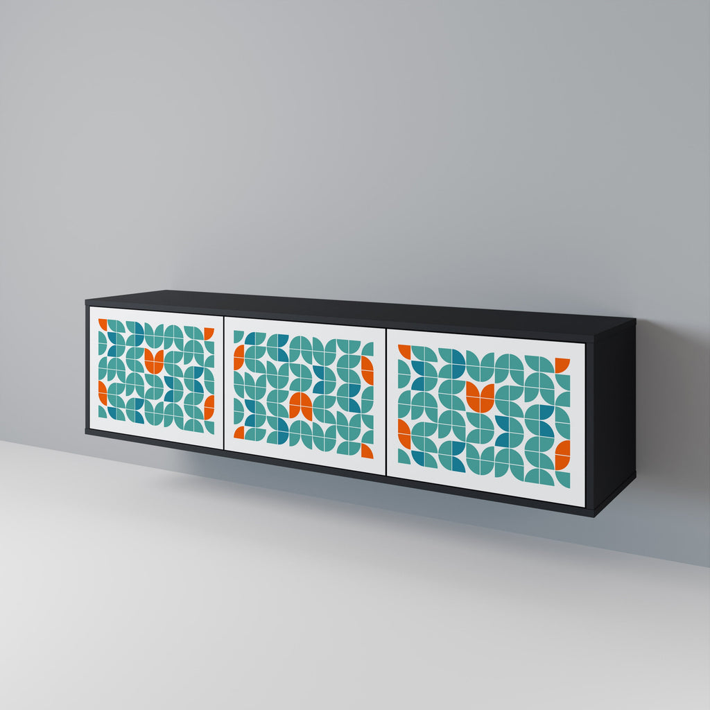 Meuble TV 3 portes BE THE CHANGE en finition noire