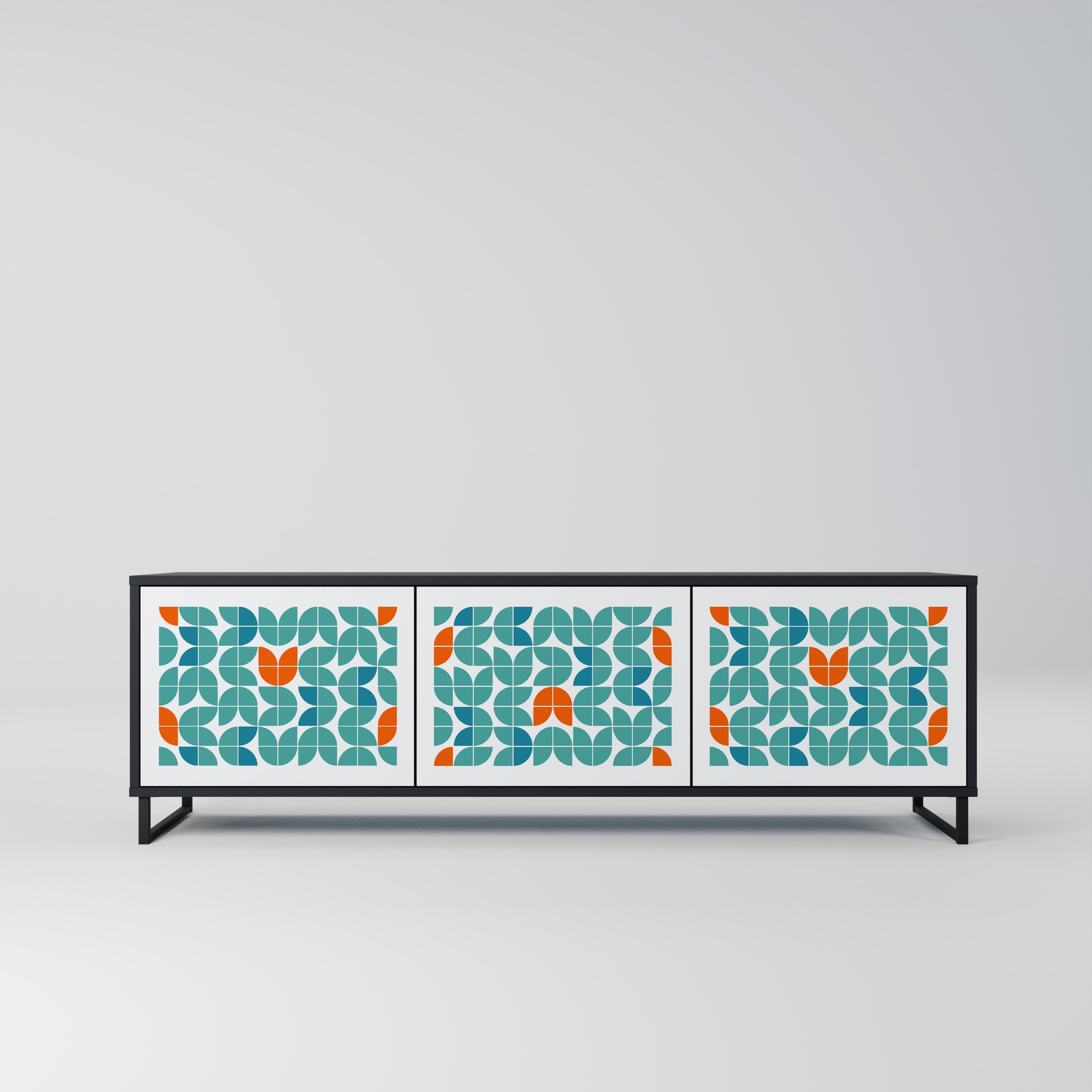 Meuble TV 3 portes BE THE CHANGE en finition noire