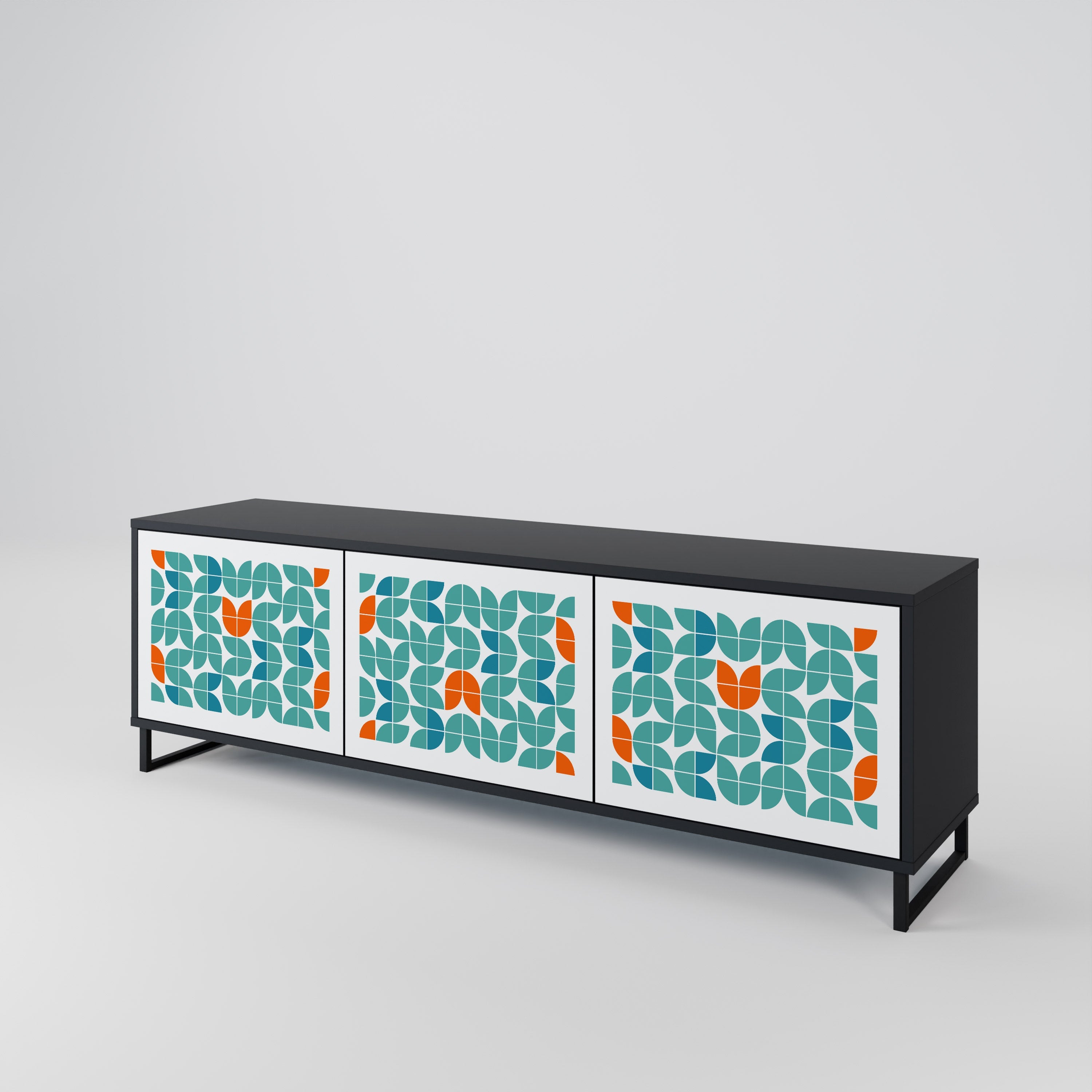 Meuble TV 3 portes BE THE CHANGE en finition noire