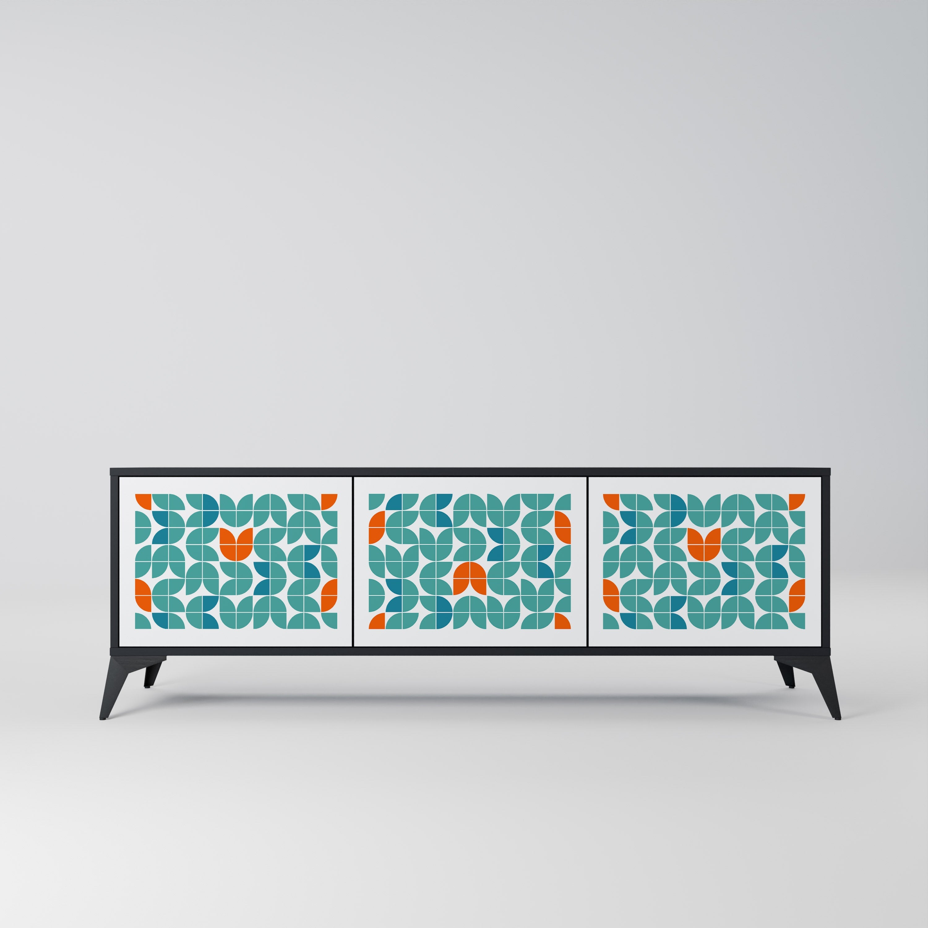 Meuble TV 3 portes BE THE CHANGE en finition noire