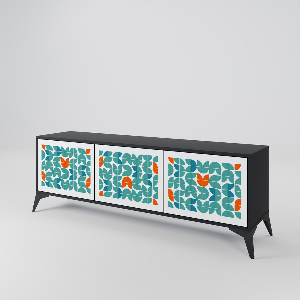 Meuble TV 3 portes BE THE CHANGE en finition noire