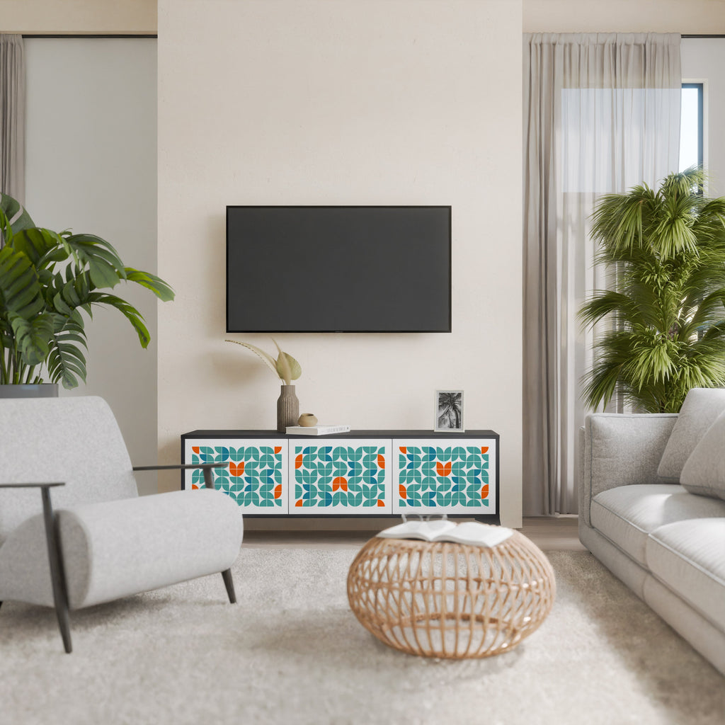 Meuble TV 3 portes BE THE CHANGE en finition noire