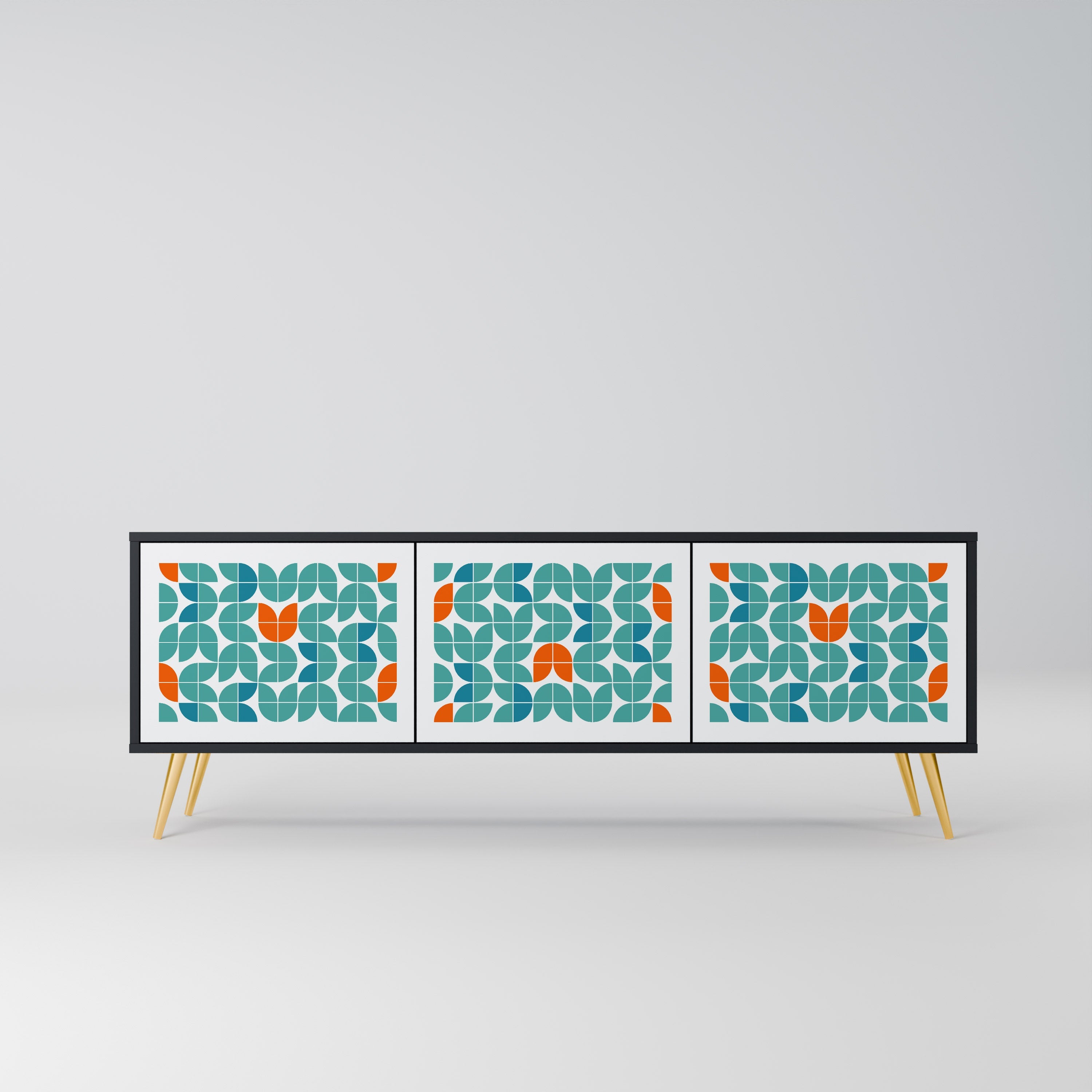 Meuble TV 3 portes BE THE CHANGE en finition noire