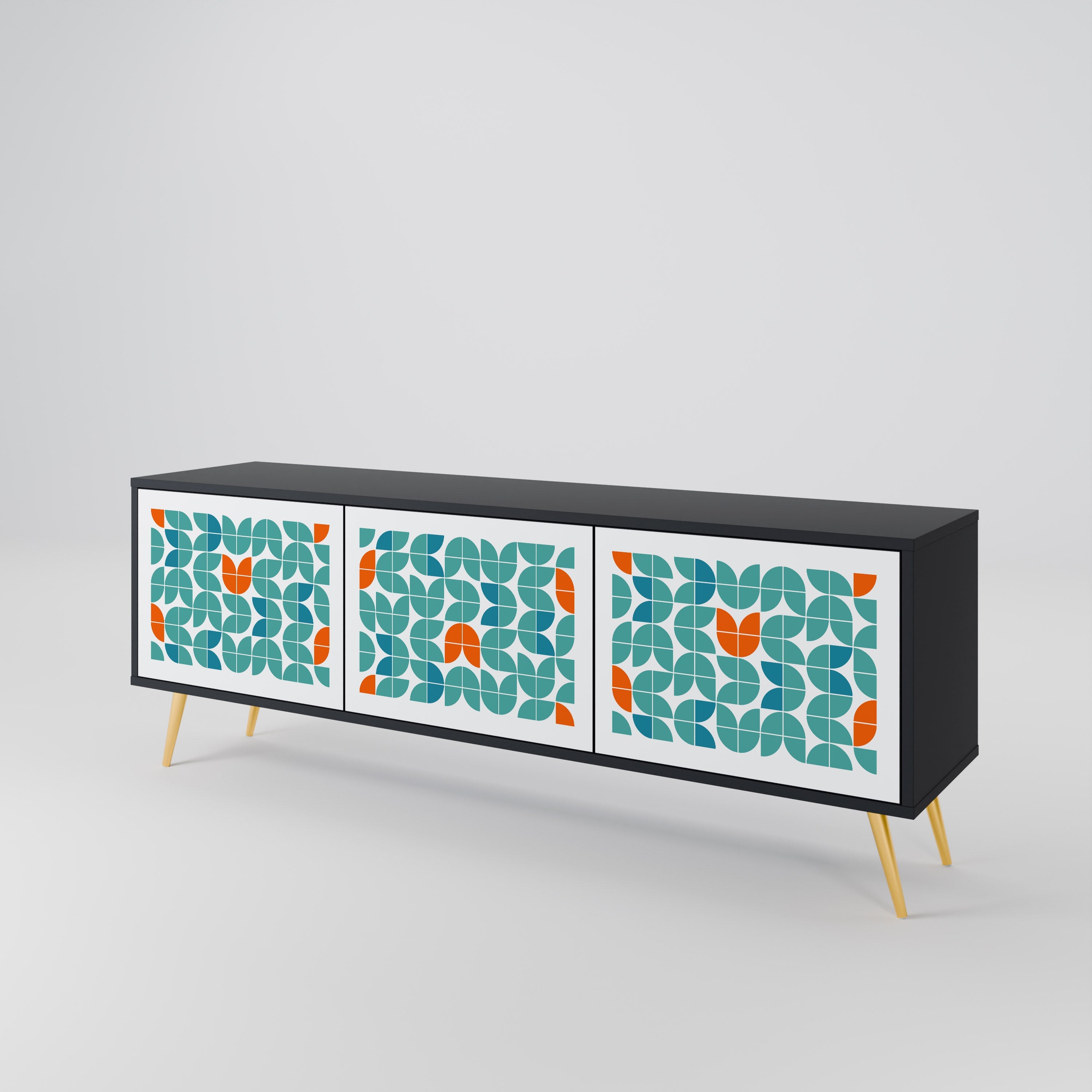 Meuble TV 3 portes BE THE CHANGE en finition noire