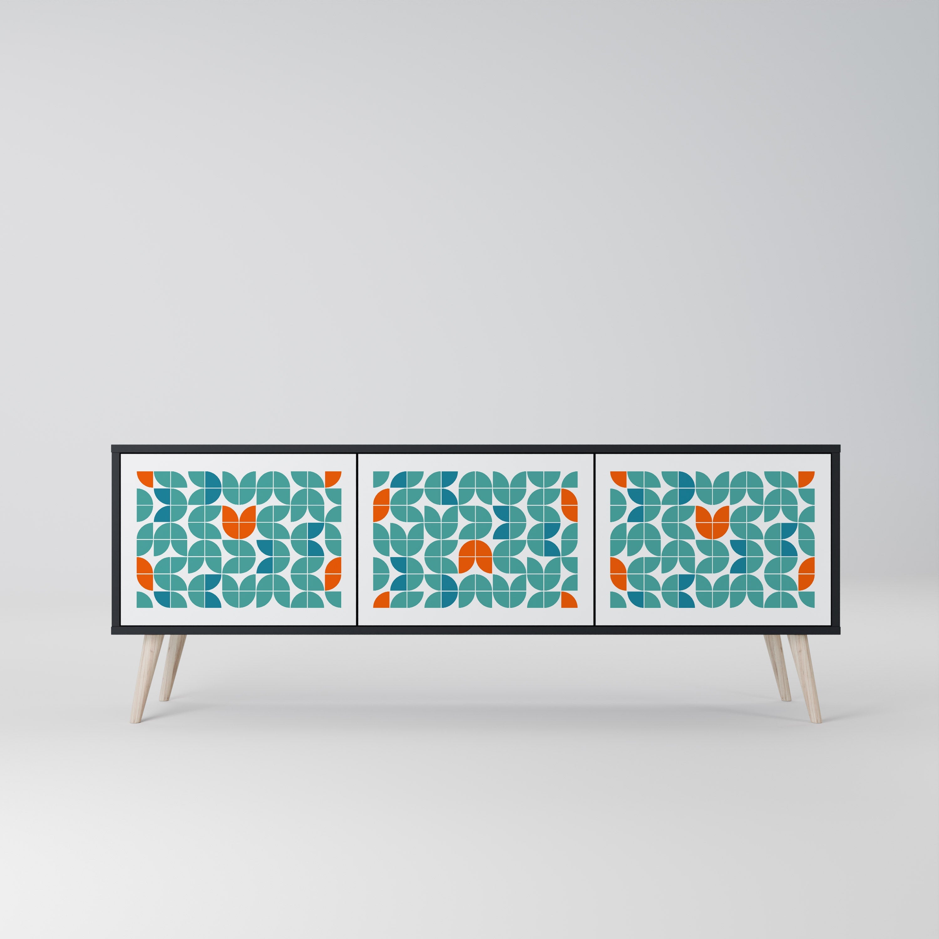 Meuble TV 3 portes BE THE CHANGE en finition noire