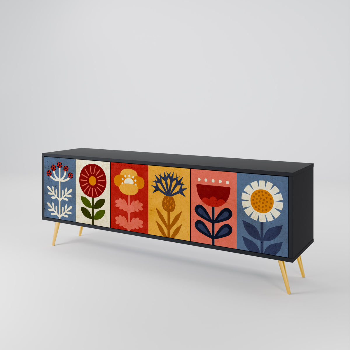 SCANDIC FLOWERET 3-Door TV Cabinet