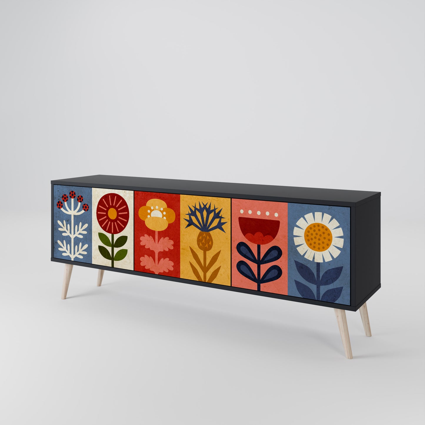 SCANDIC FLOWERET 3-Door TV Cabinet