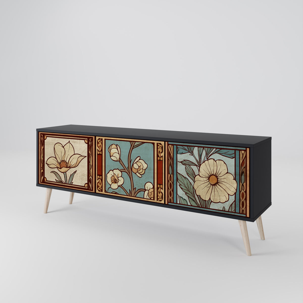 TIMELESS FLORA 3-Door TV Cabinet