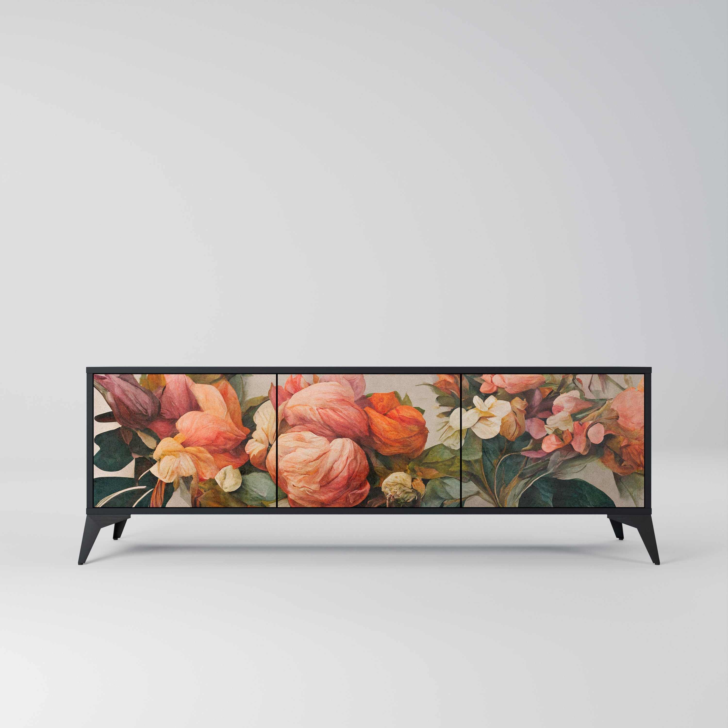 Meuble TV 3 portes STYLISH BEAUTY en finition noire