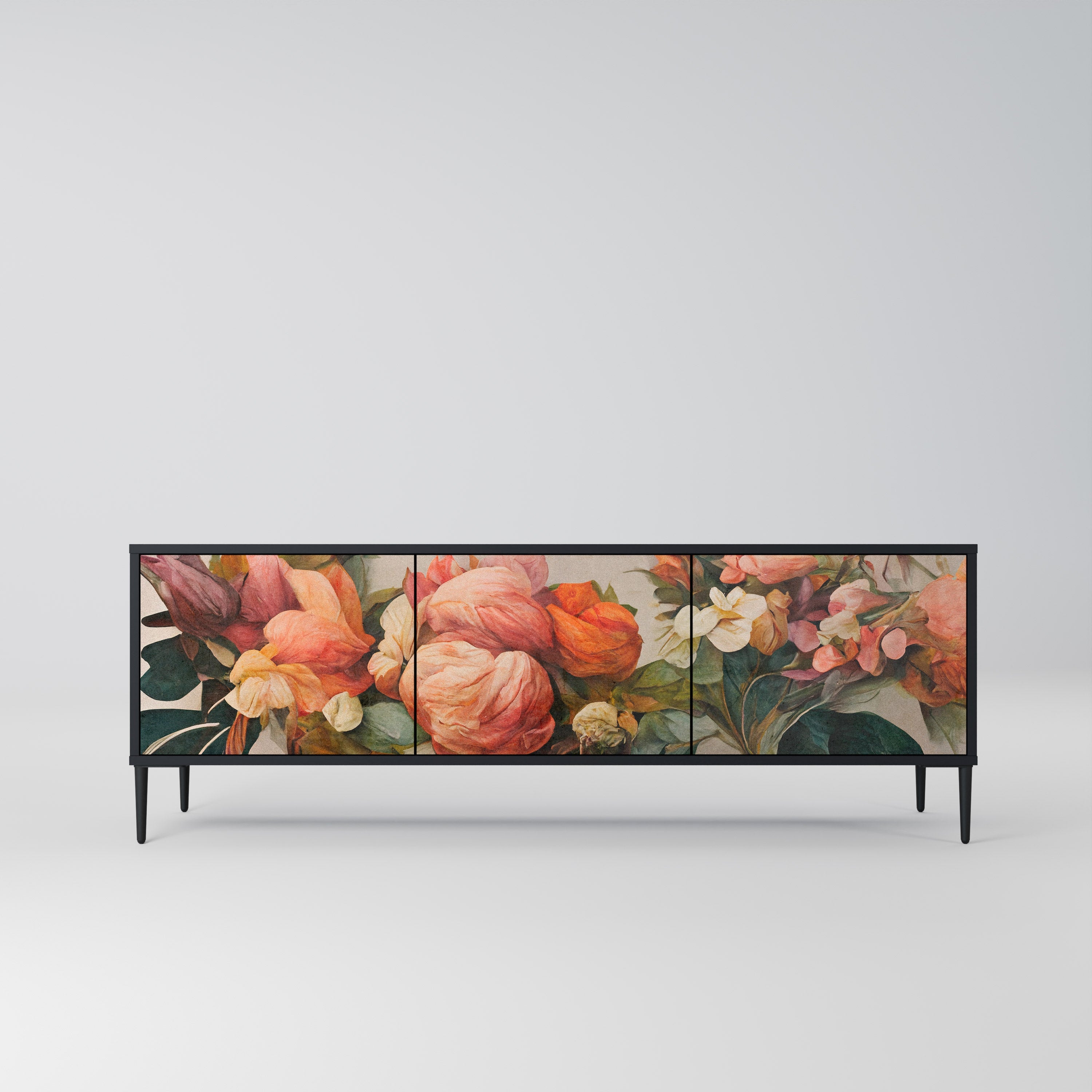 Meuble TV 3 portes STYLISH BEAUTY en finition noire