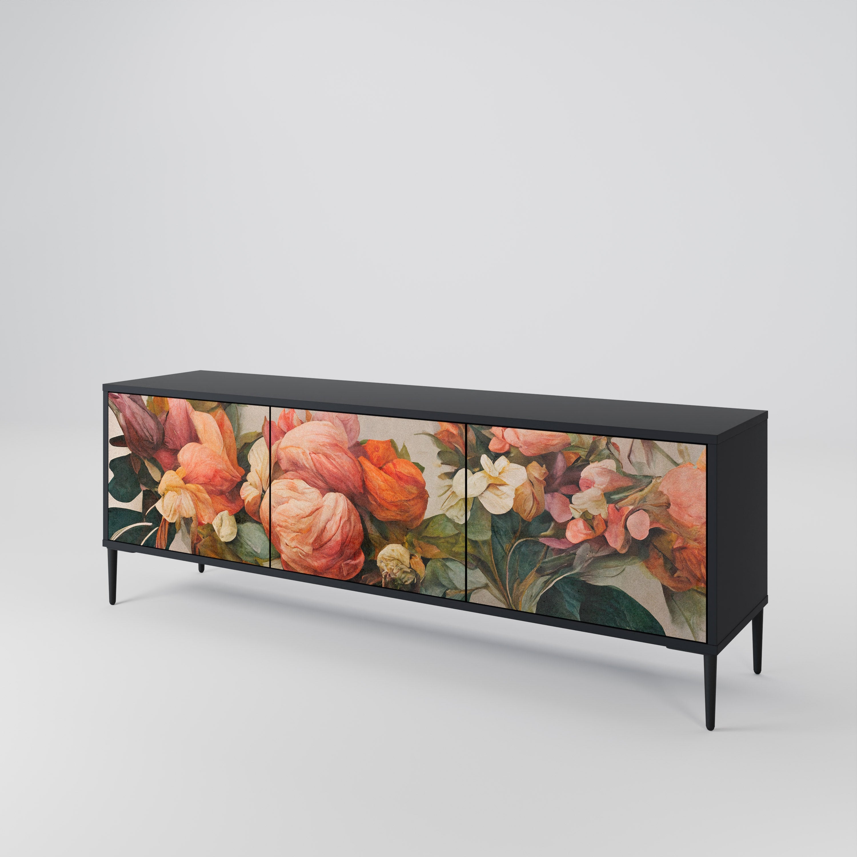 Meuble TV 3 portes STYLISH BEAUTY en finition noire