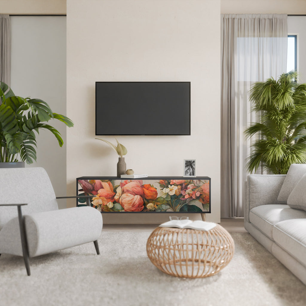 Meuble TV 3 portes STYLISH BEAUTY en finition noire