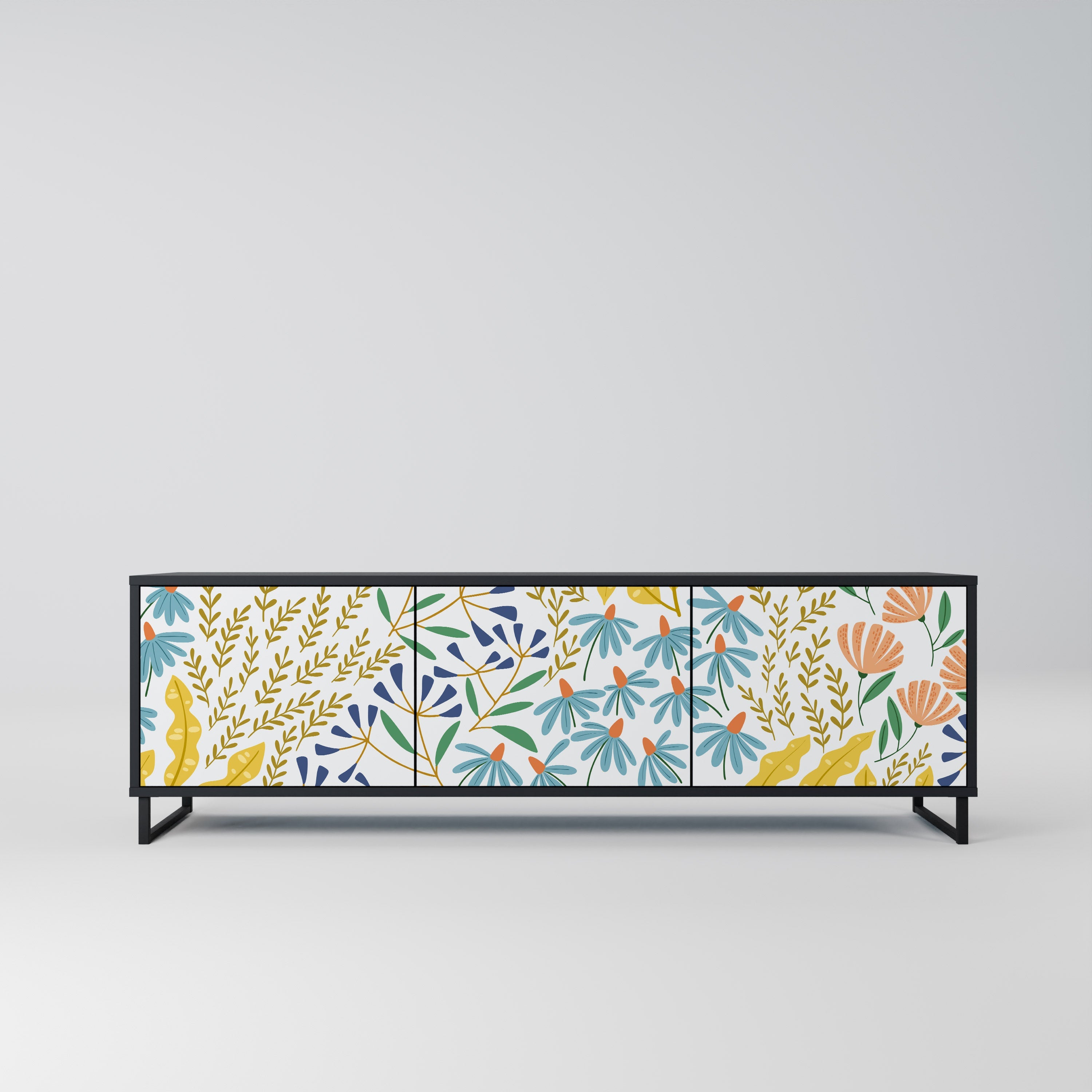 Meuble TV 3 portes HELLO SPRING finition noire