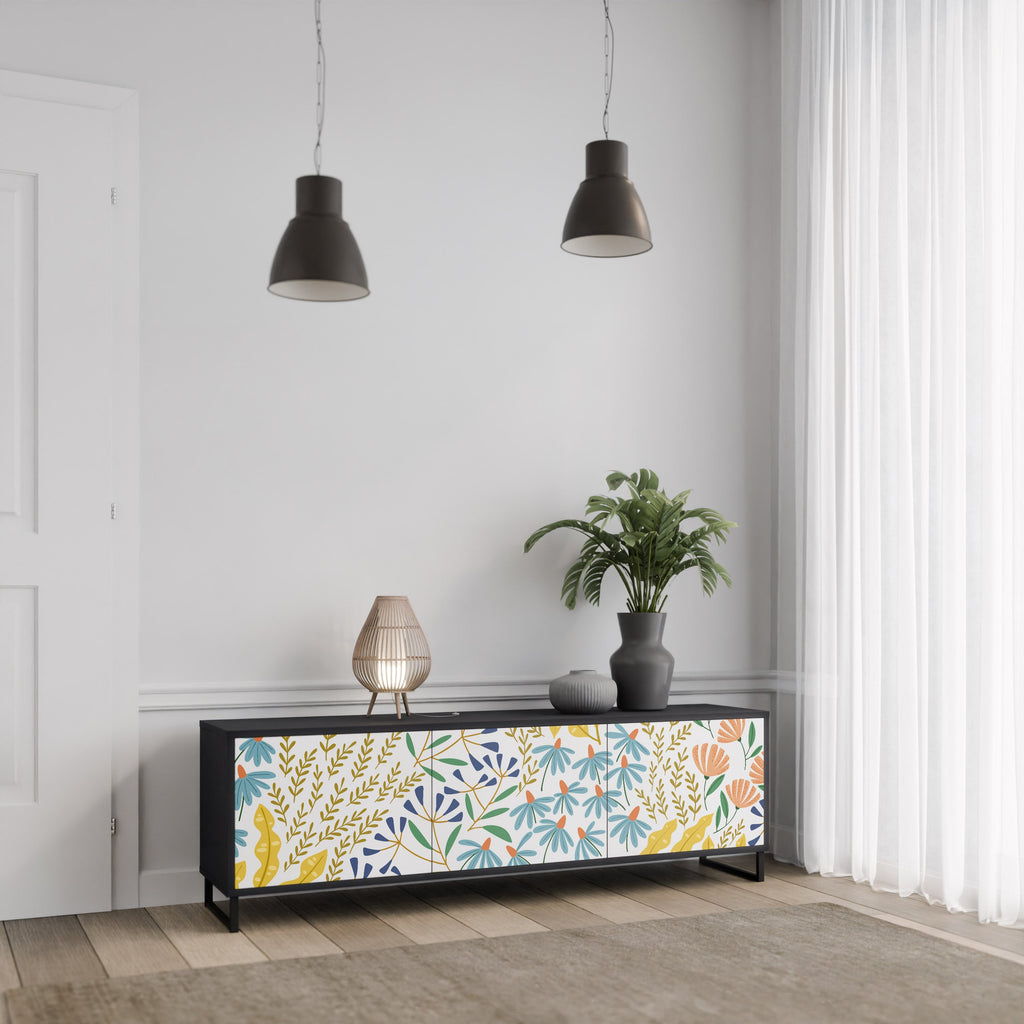 Meuble TV 3 portes HELLO SPRING finition noire